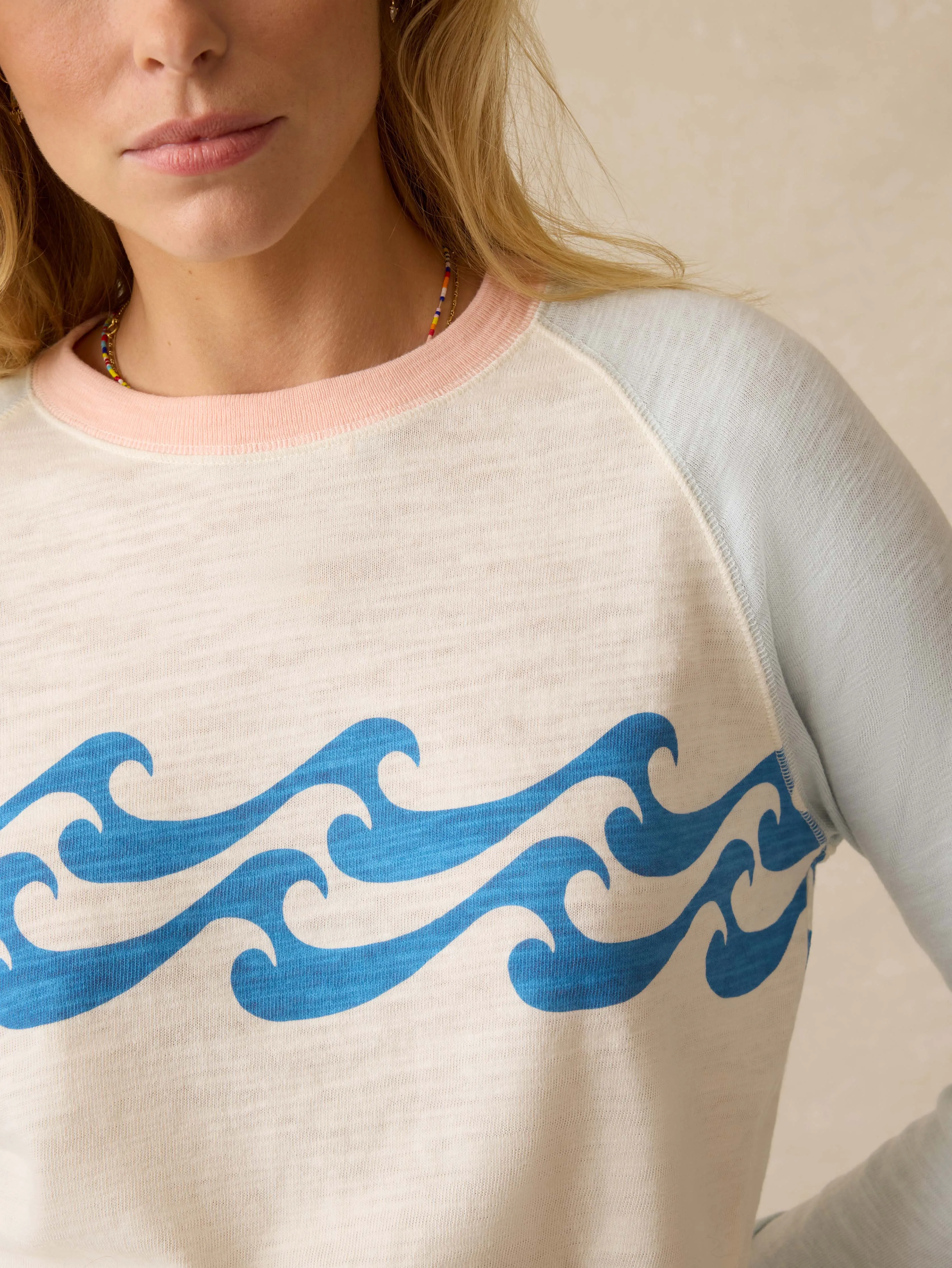 Sunwashed Slub Crewneck - Wave Breaker sold by Faherty product image thumbnail 2