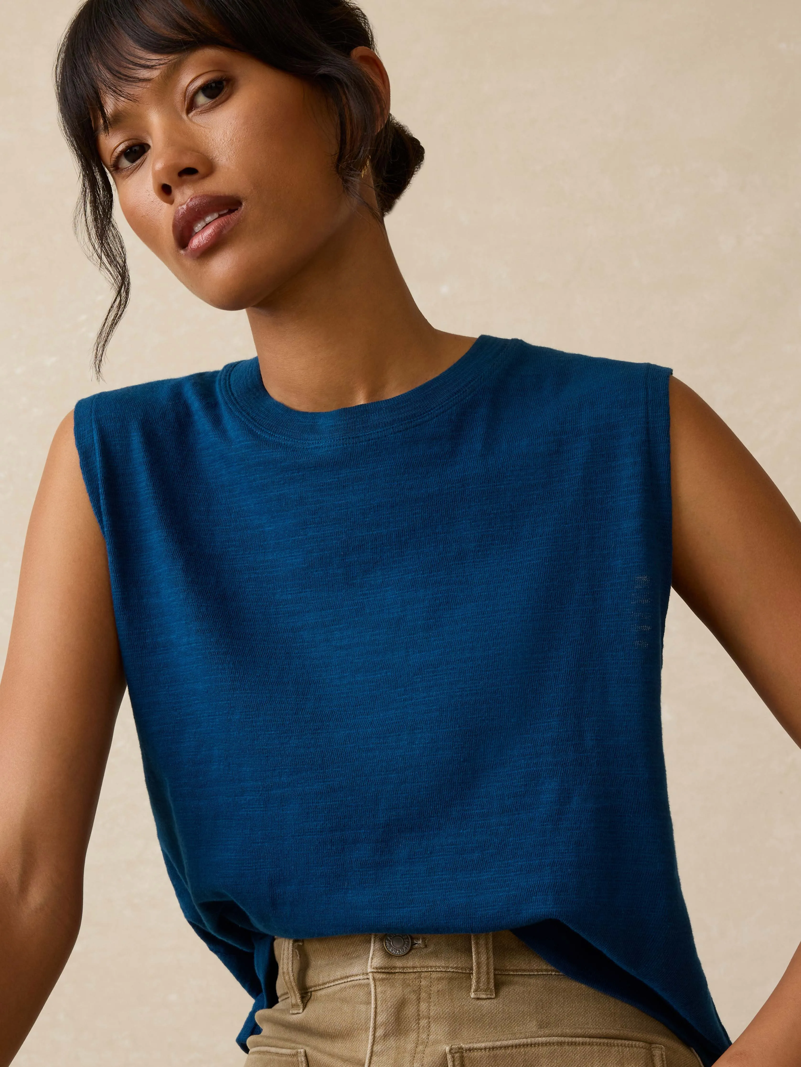 Sunwashed Slub Muscle Tank - Titan sold by Faherty product image thumbnail 2