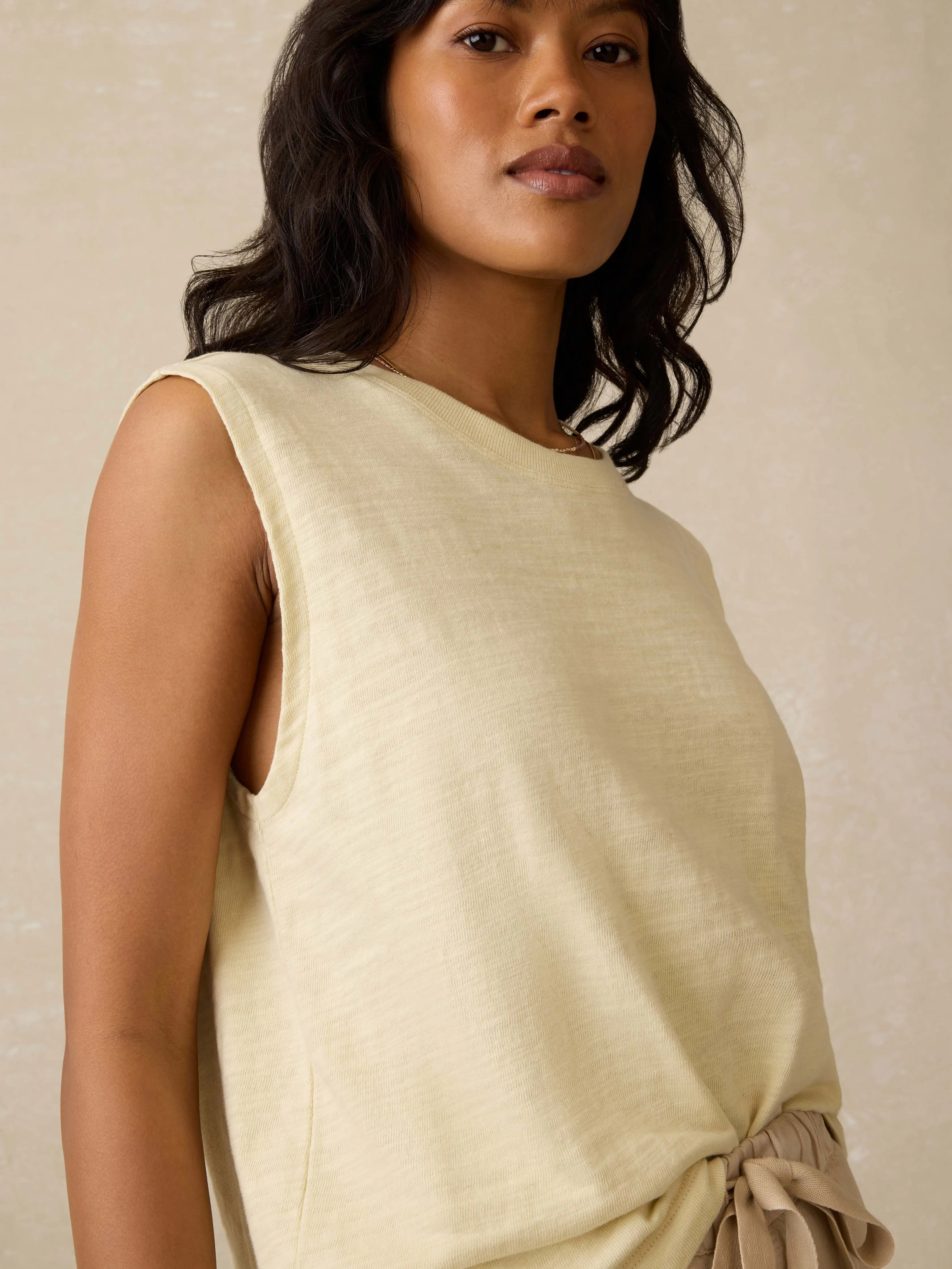 Sunwashed Slub Muscle Tank - Lemon Sorbet sold by Faherty product image thumbnail 2