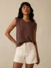 Sunwashed Midweight Organic Muscle Tank - Cocoa sold by Faherty