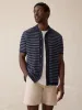 Short-Sleeve Sweater Shirt - Northern Depths Stripe sold by Faherty