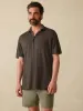 Short-Sleeve Linen Polo - Washed Black sold by Faherty