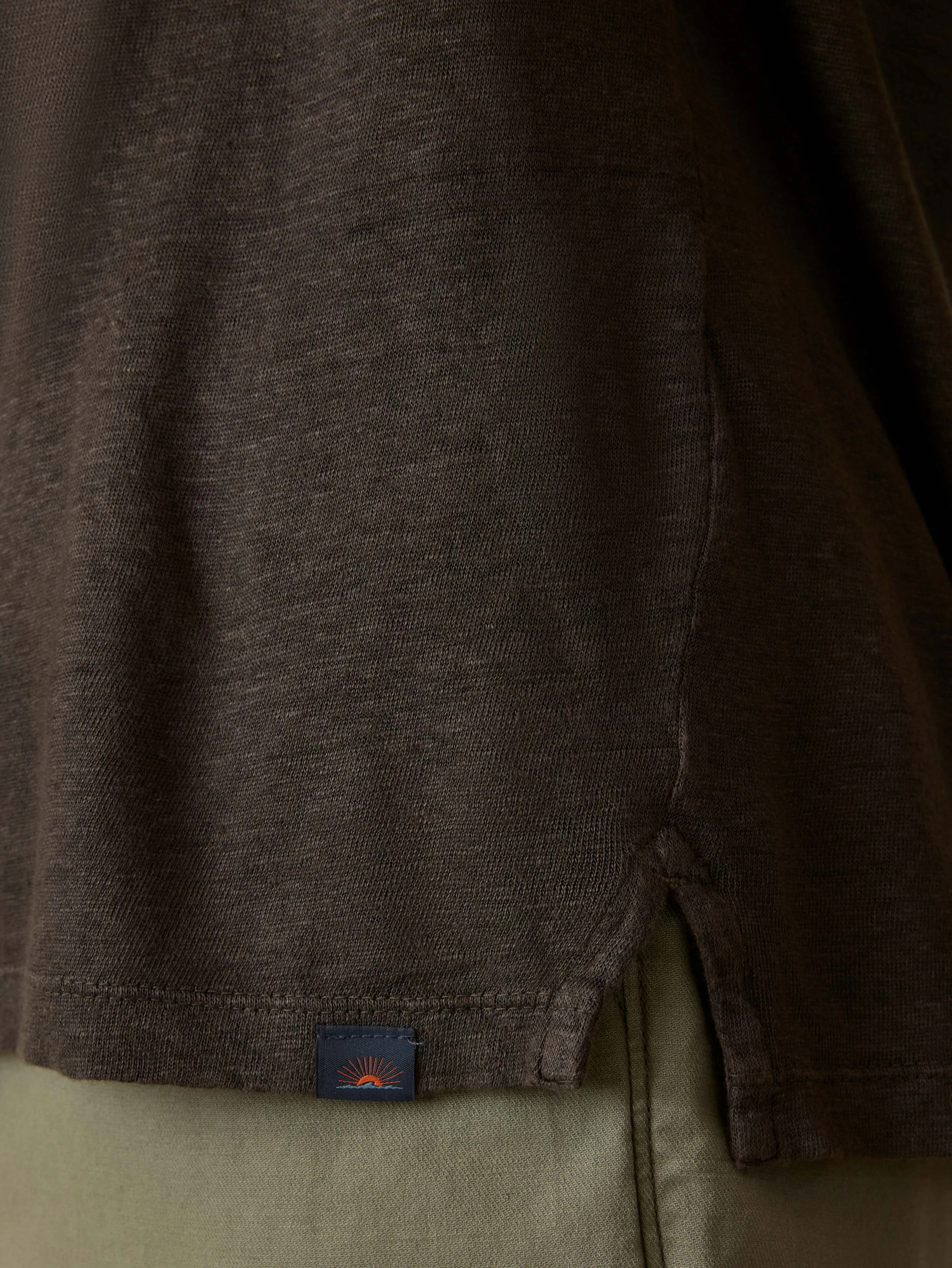 Short-Sleeve Linen Polo - Washed Black sold by Faherty product image thumbnail 4