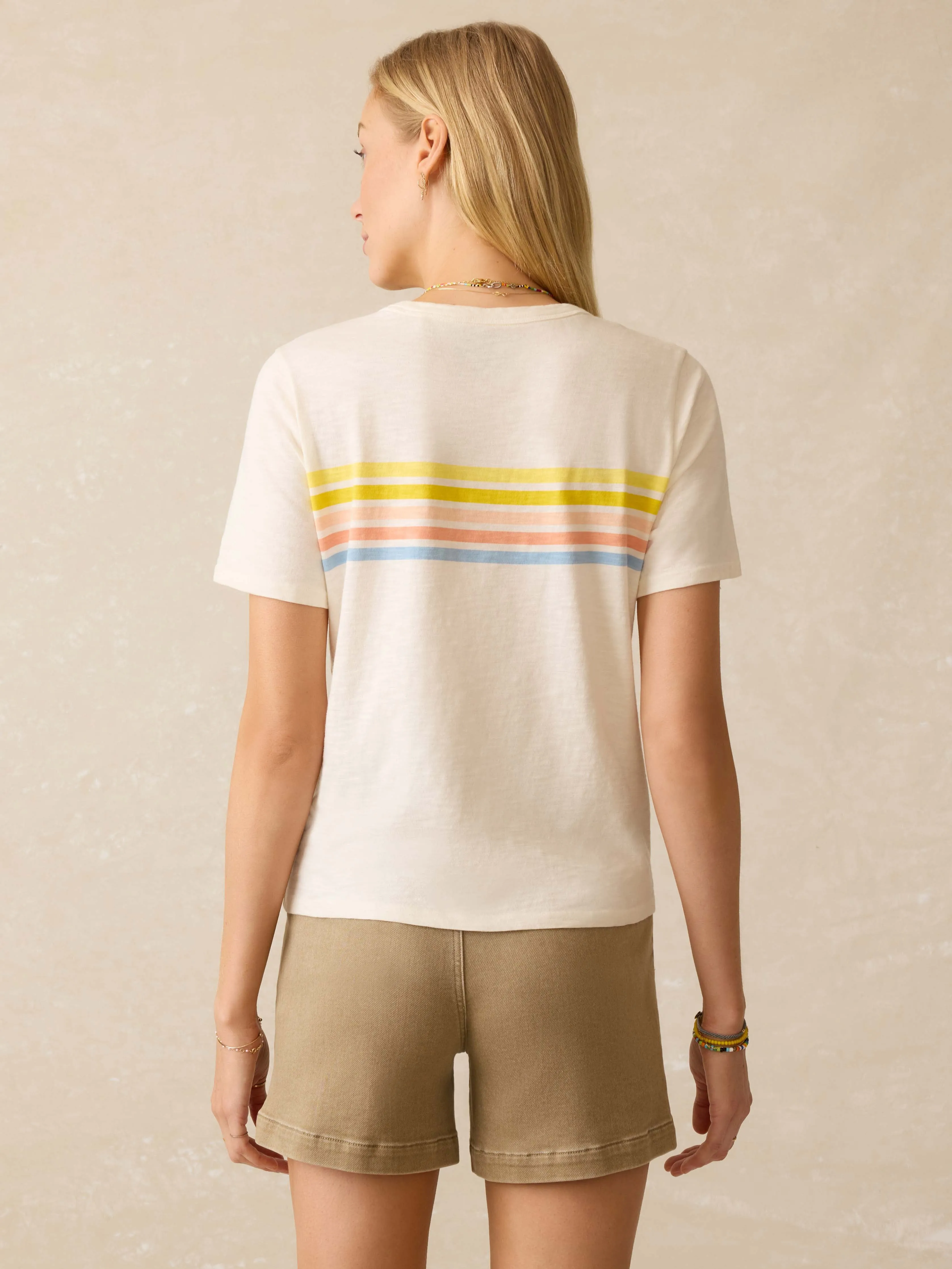 Sunwashed Essential Tee - Summer Sunrise Stripe sold by Faherty product image thumbnail 3