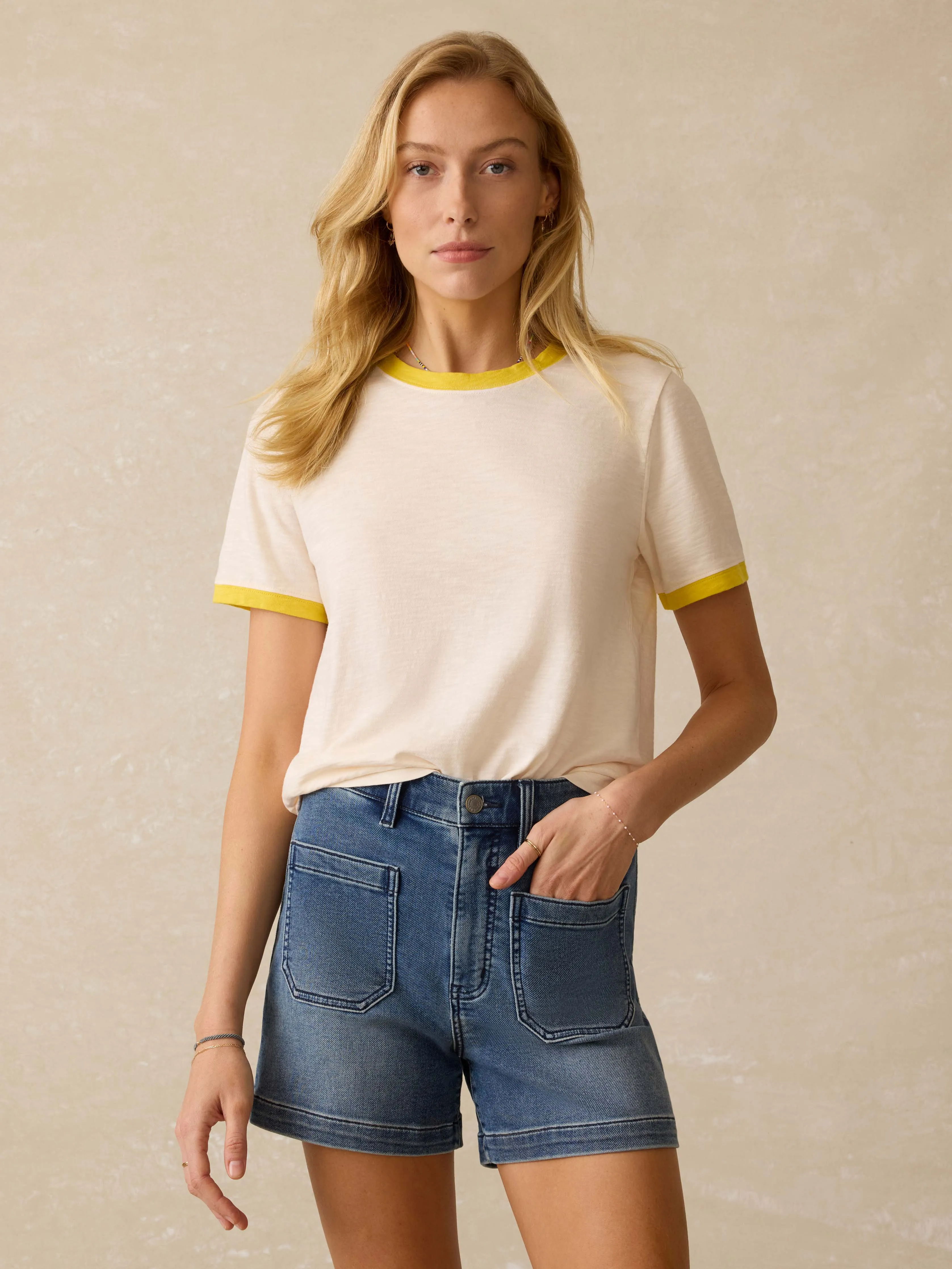 Sunwashed Essential Tee - Passion Fruit sold by Faherty product image thumbnail 2