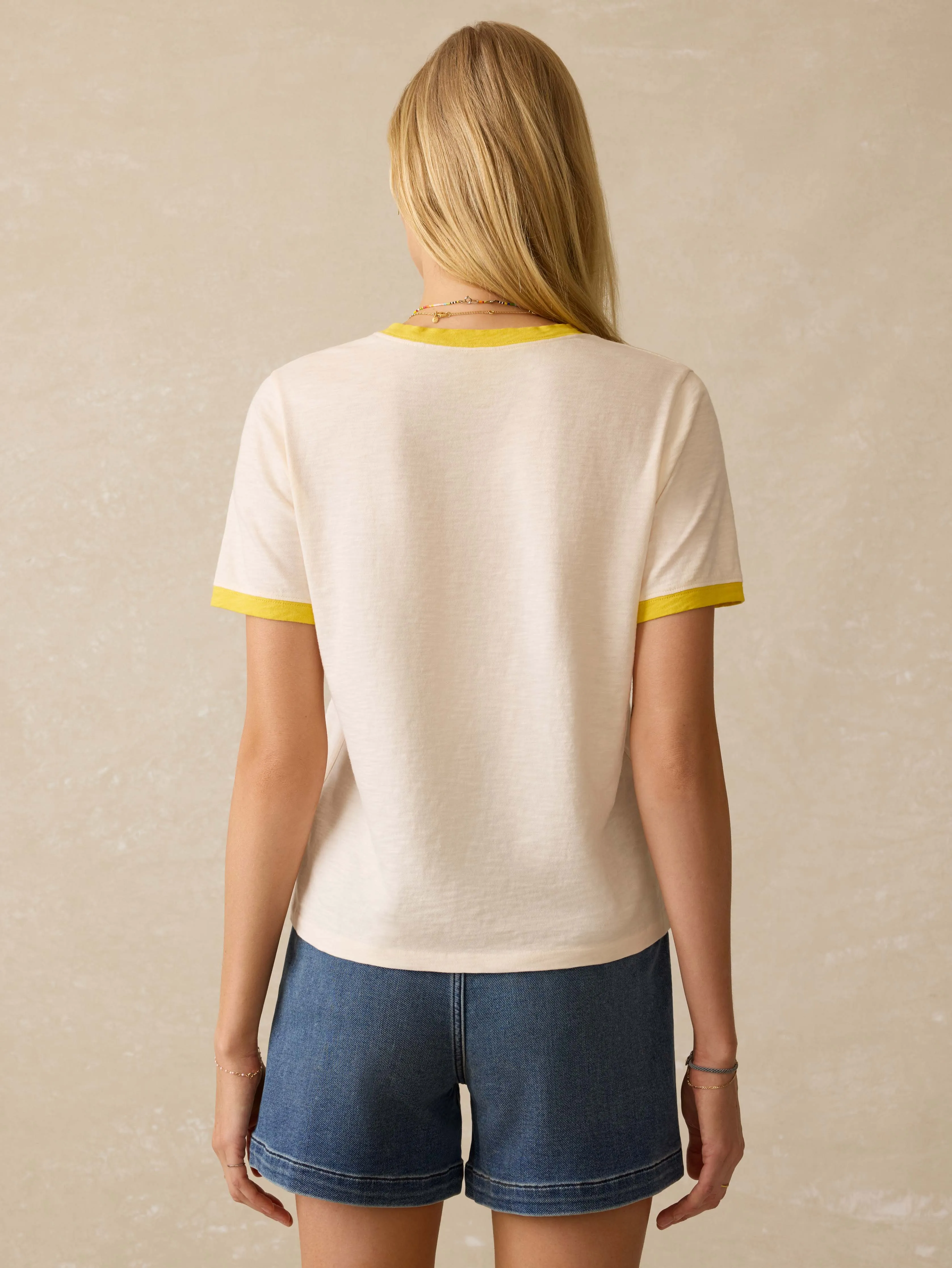 Sunwashed Essential Tee - Passion Fruit sold by Faherty product image thumbnail 3