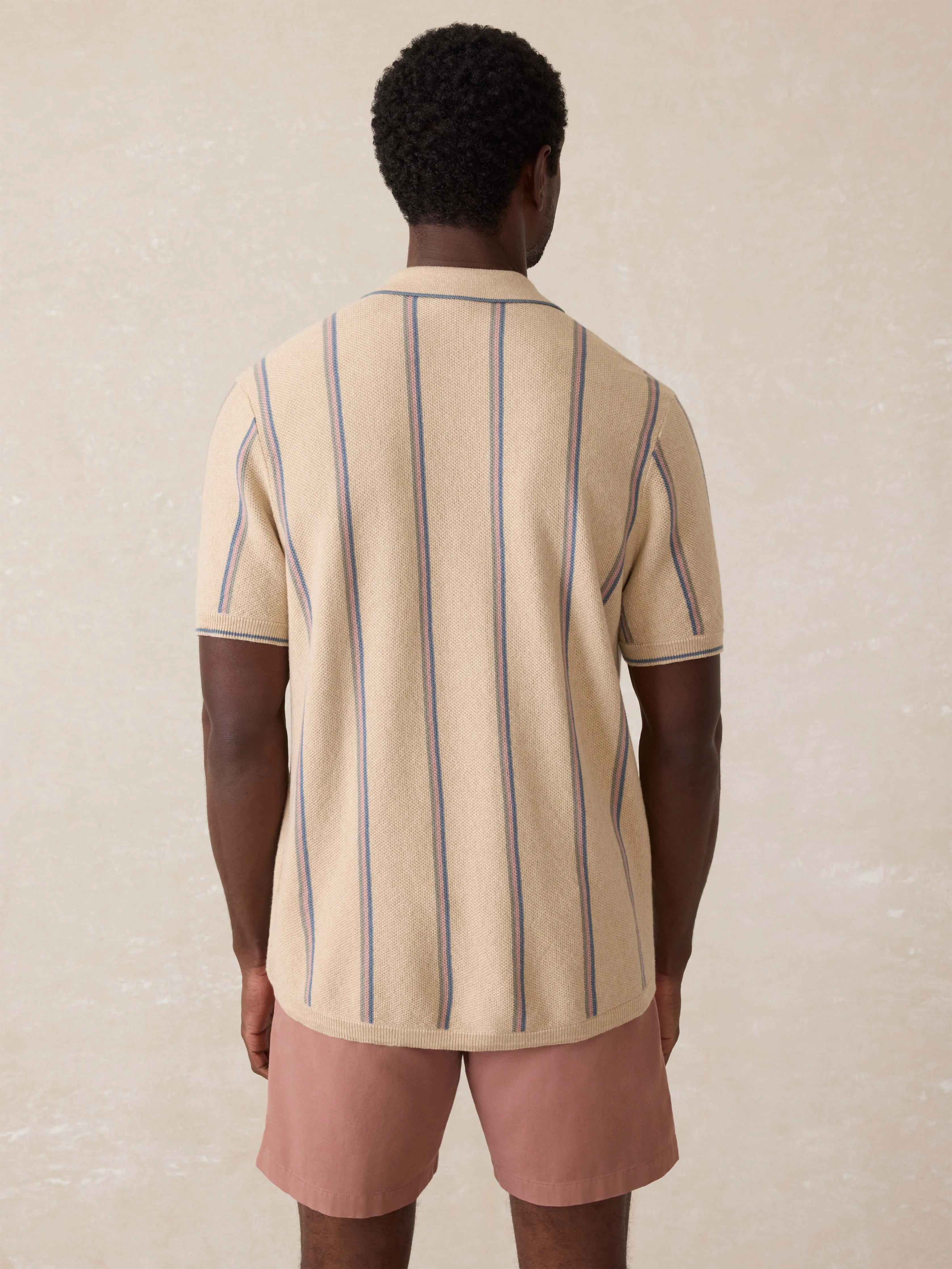 Short-Sleeve Sweater Shirt - Summit Creek Stripe sold by Faherty product image thumbnail 4