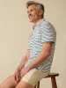 Sunwashed T-Shirt Polo - Ivory Breton Stripe sold by Faherty