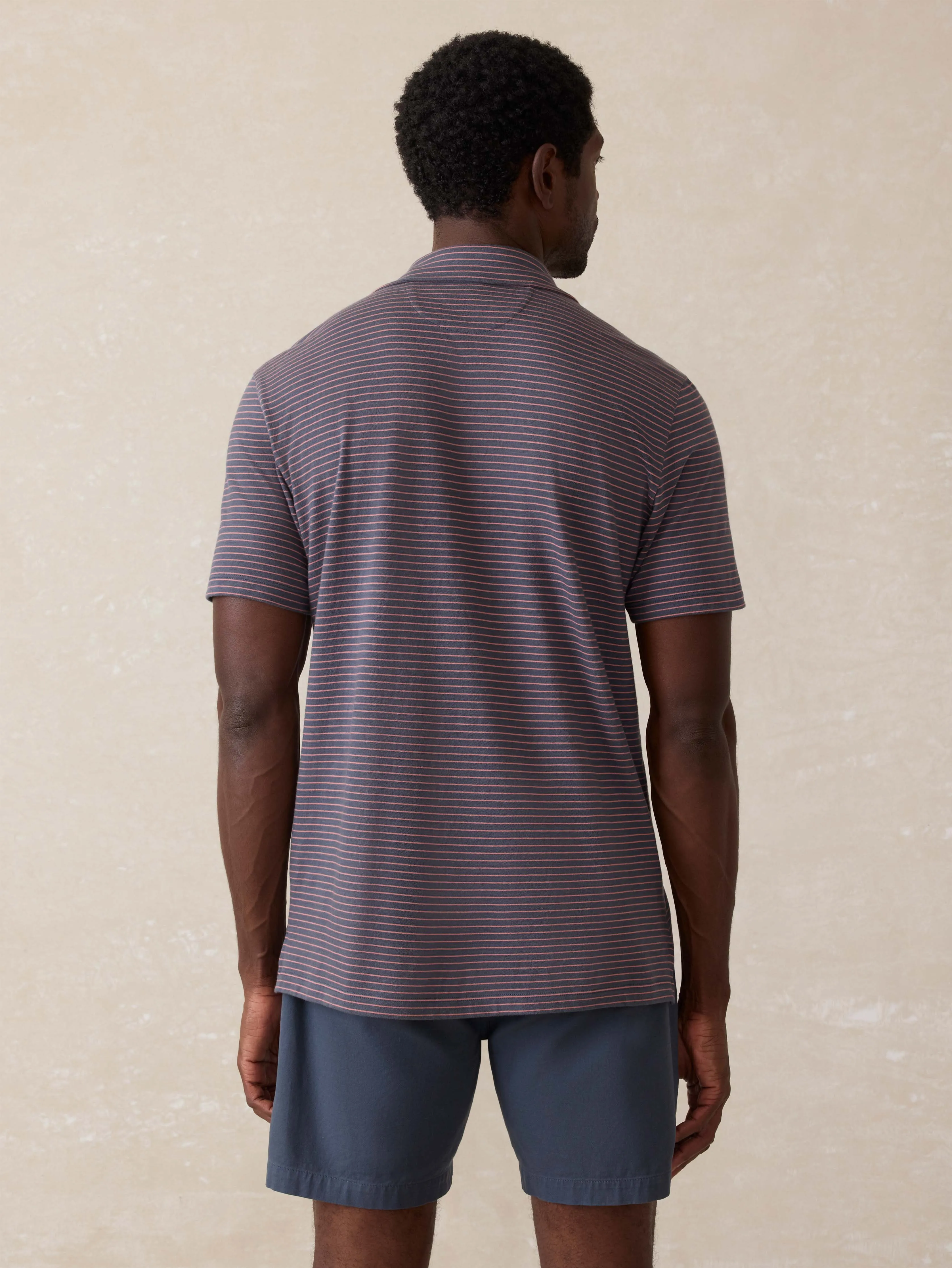 Sunwashed T-Shirt Polo - Sea Fire Stripe sold by Faherty product image thumbnail 3