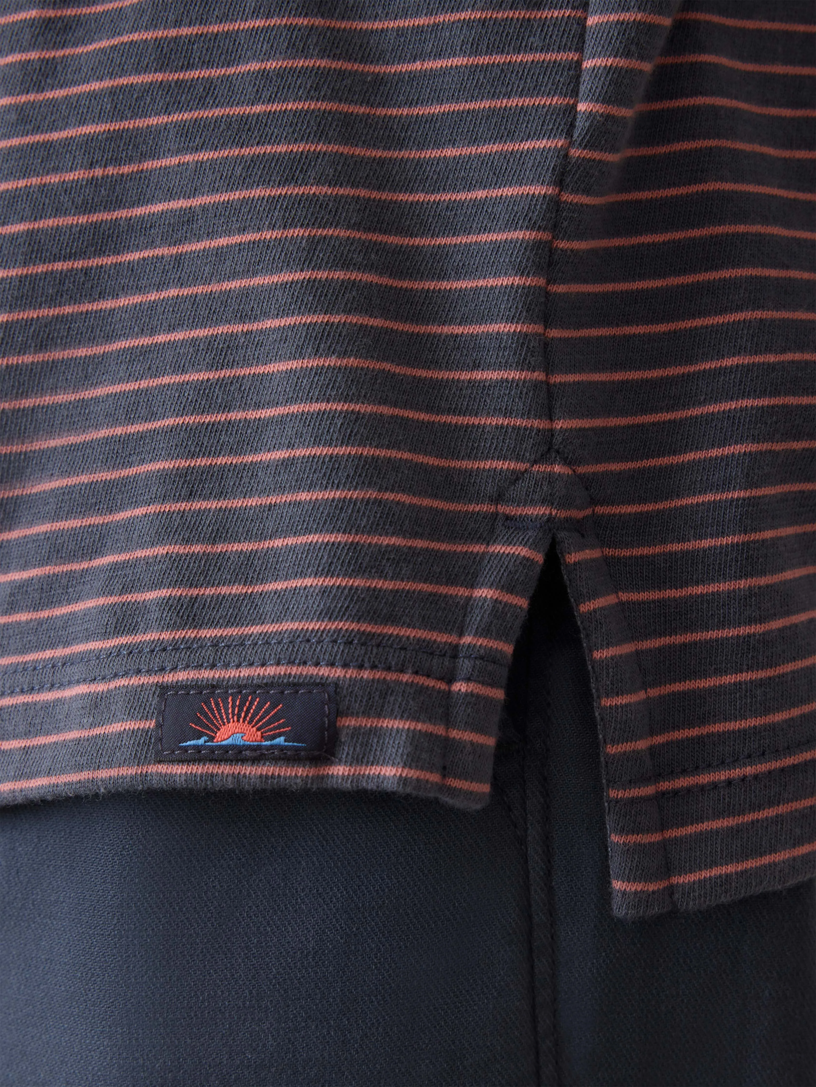 Sunwashed T-Shirt Polo - Sea Fire Stripe sold by Faherty product image thumbnail 2