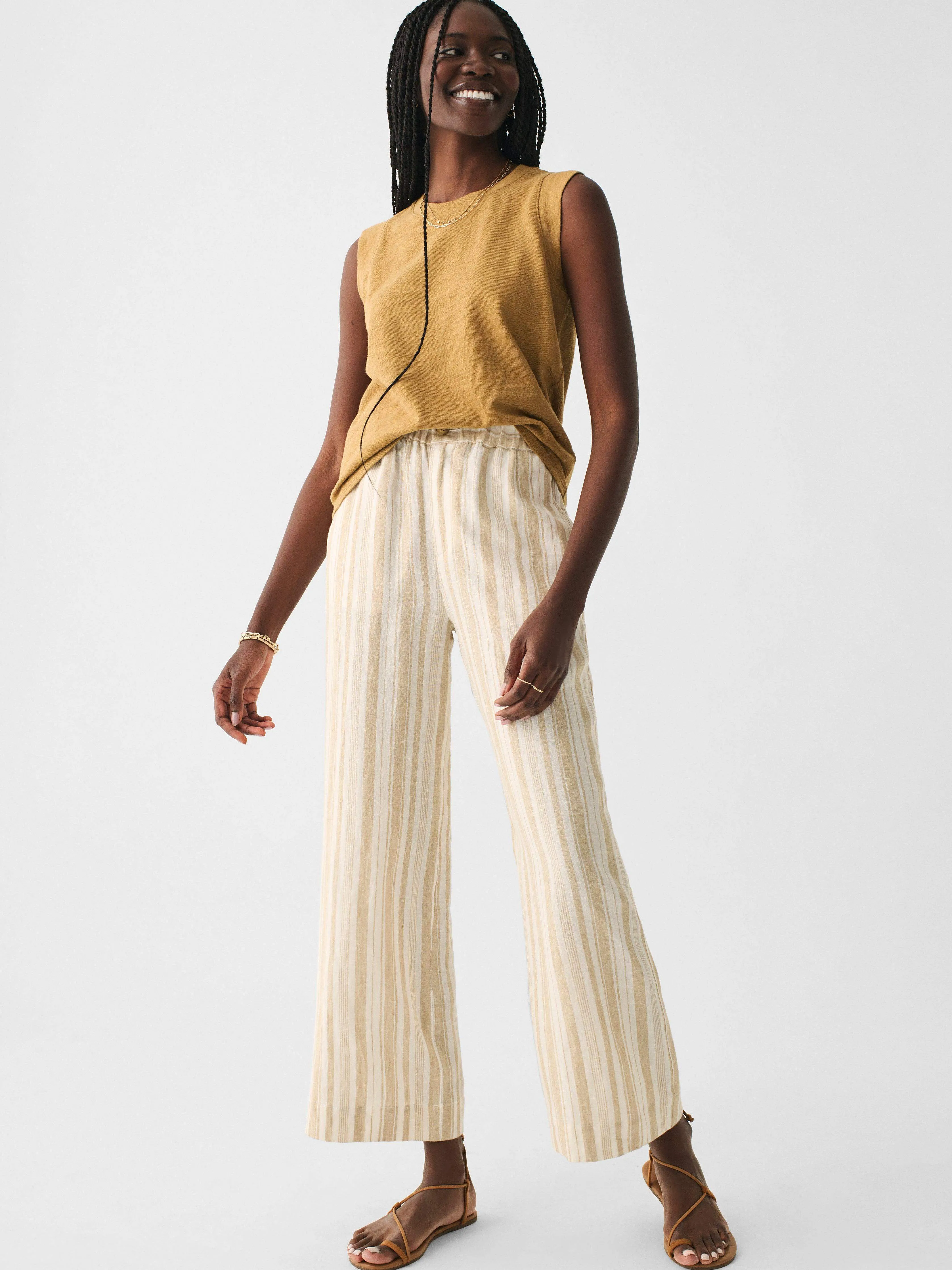 Sunwashed Slub Muscle Tank - Dull Gold sold by Faherty product image thumbnail 3
