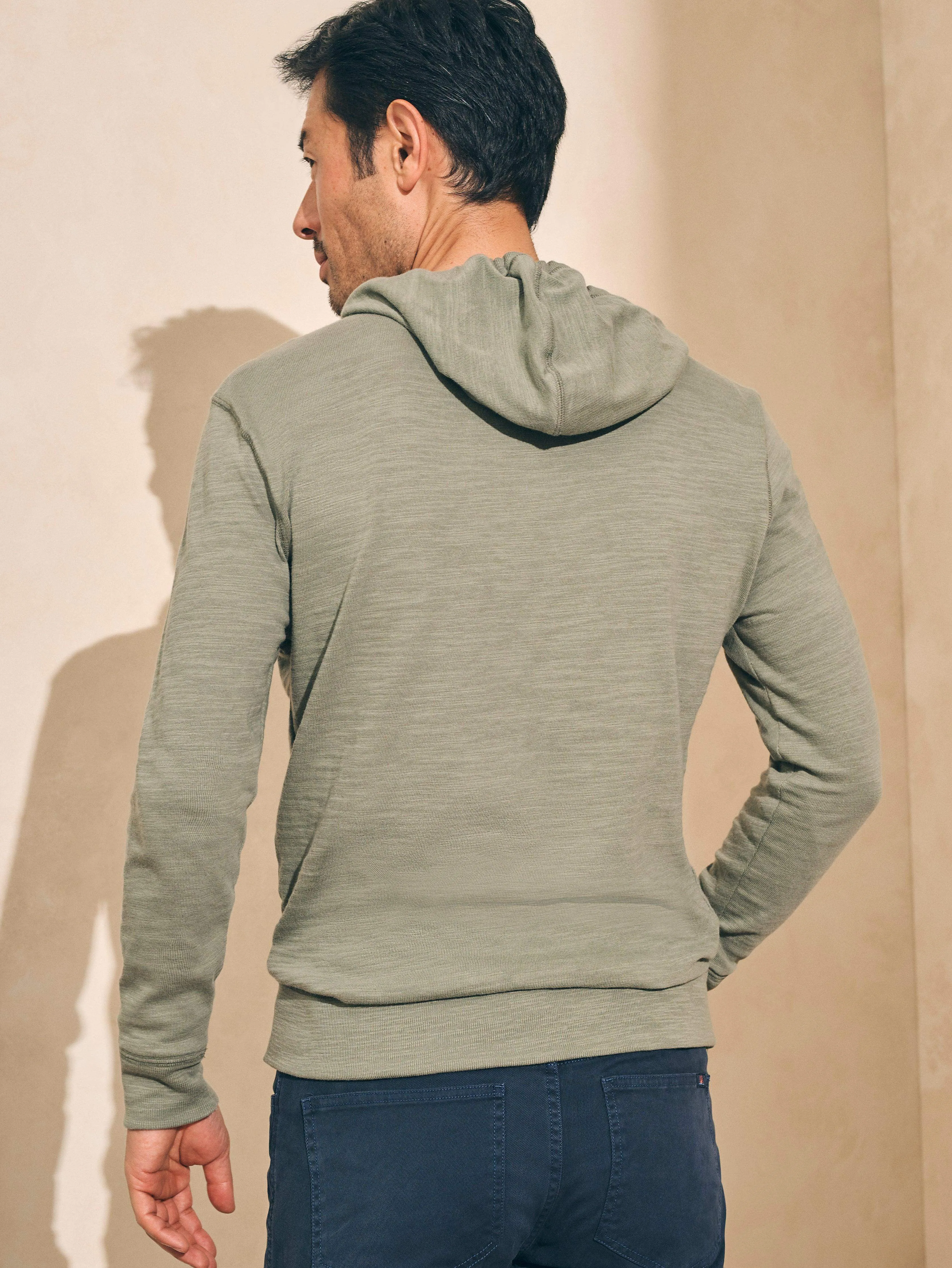 Sunwashed Slub Hoodie - Trail Olive sold by Faherty product image thumbnail 4