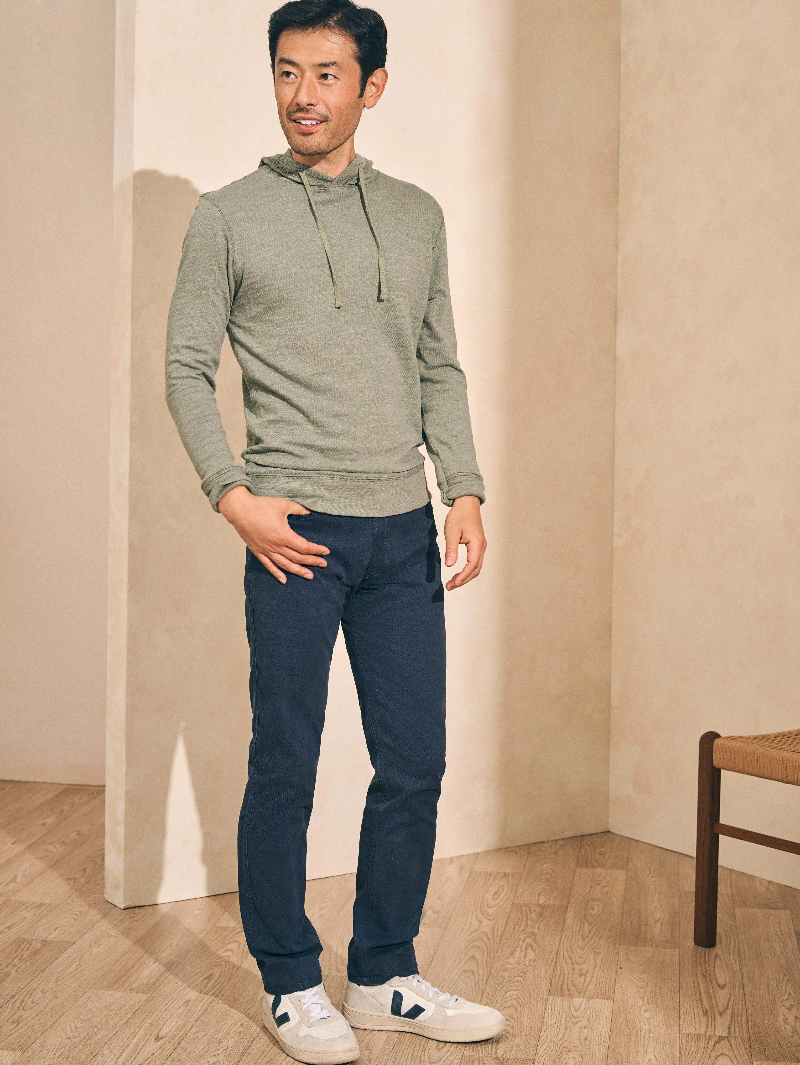 Sunwashed Slub Hoodie - Trail Olive sold by Faherty product image thumbnail 3