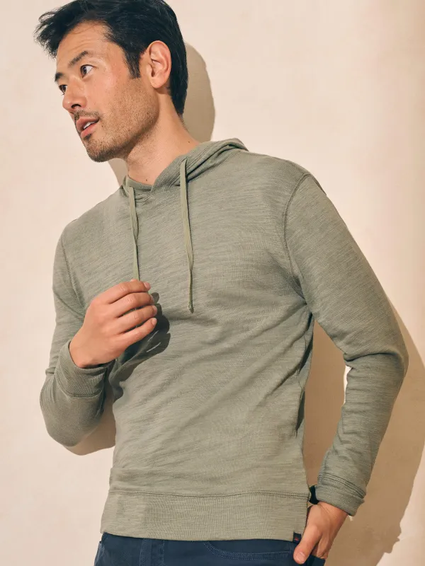 Sunwashed Slub Hoodie - Trail Olive sold by Faherty