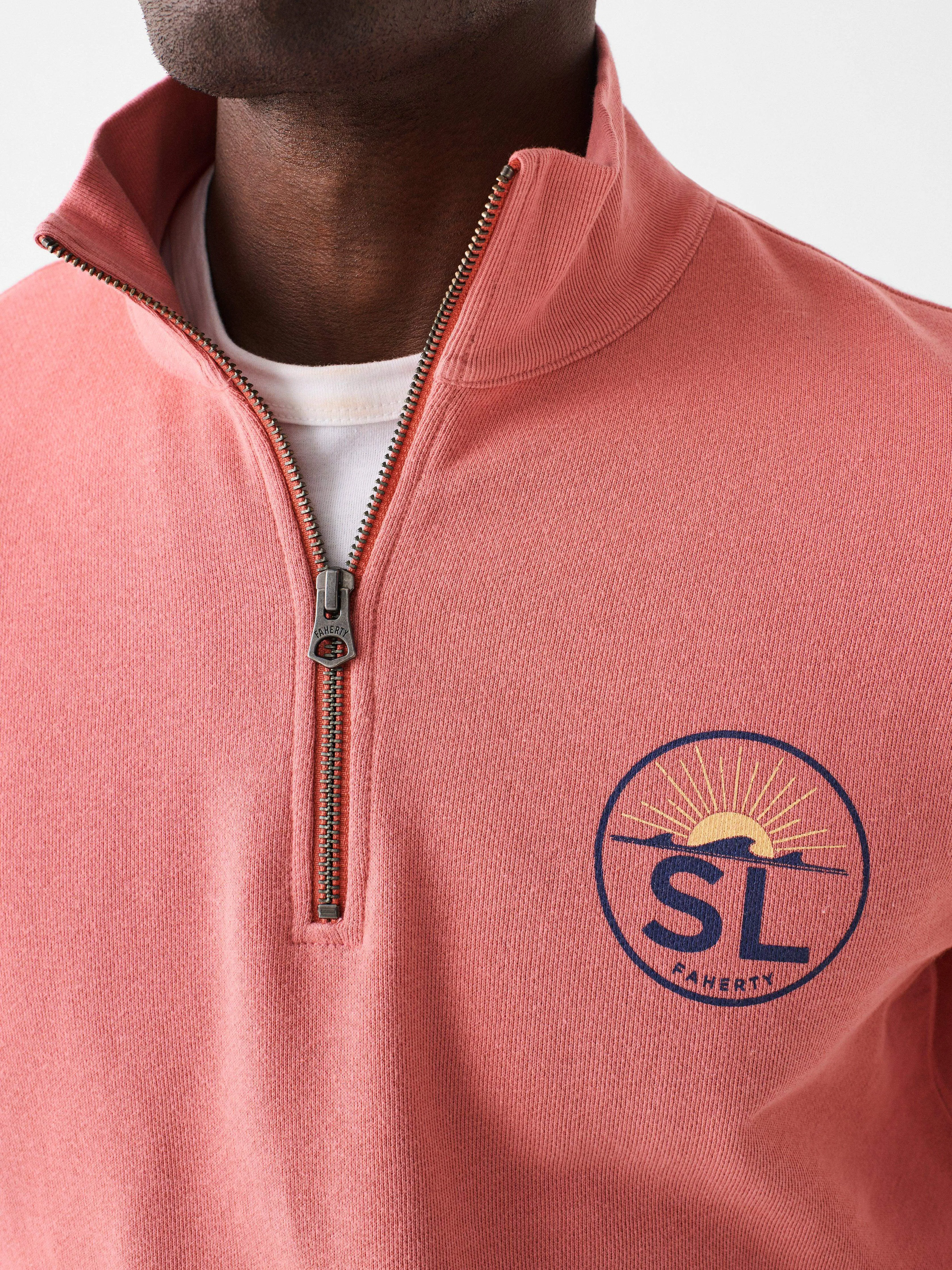 Spring Lake Long-Sleeve Terry Quarter Zip - Faded Flag sold by Faherty product image thumbnail 2