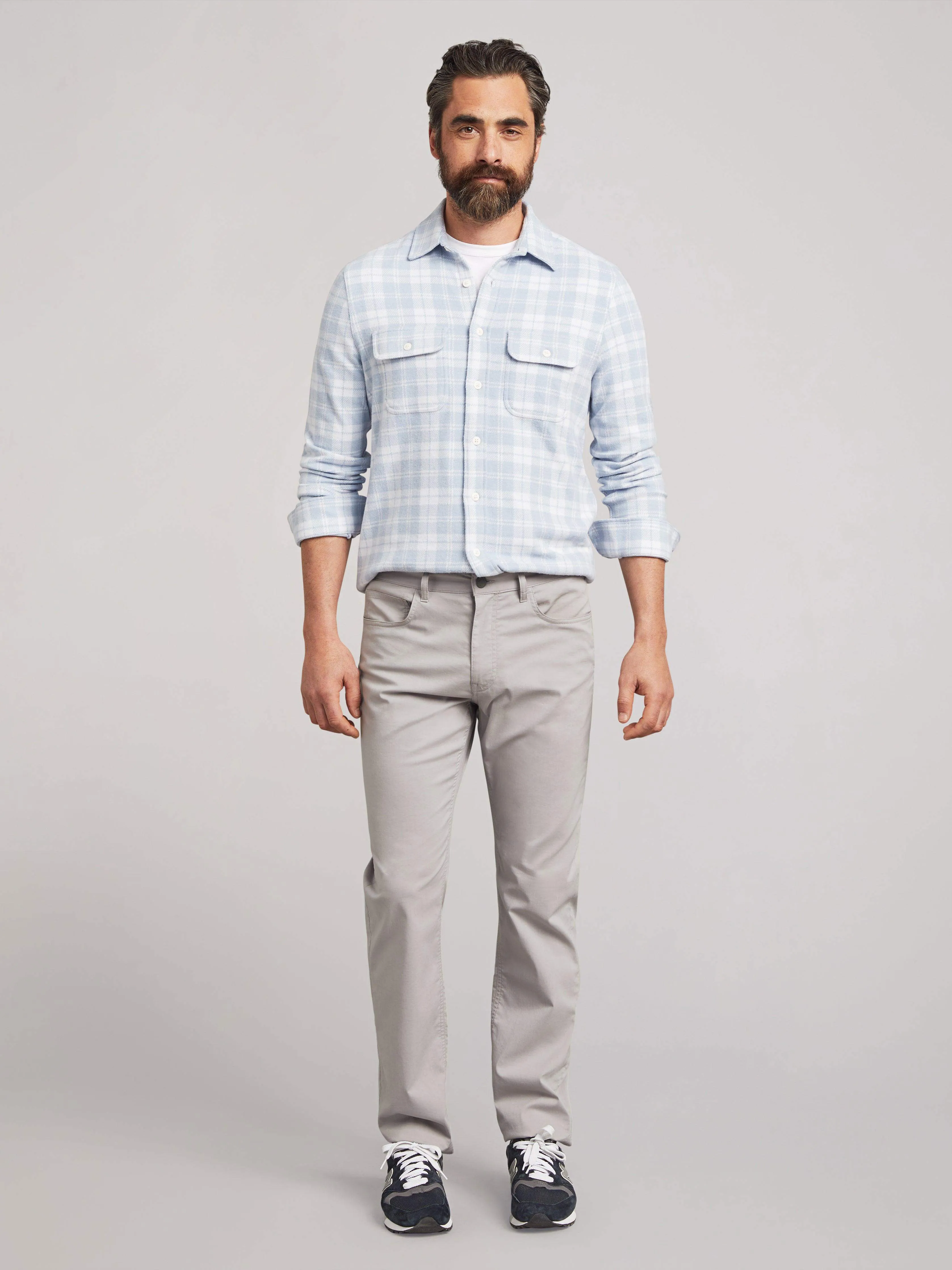 Movement™ 5-Pocket Pant - Fossil sold by Faherty