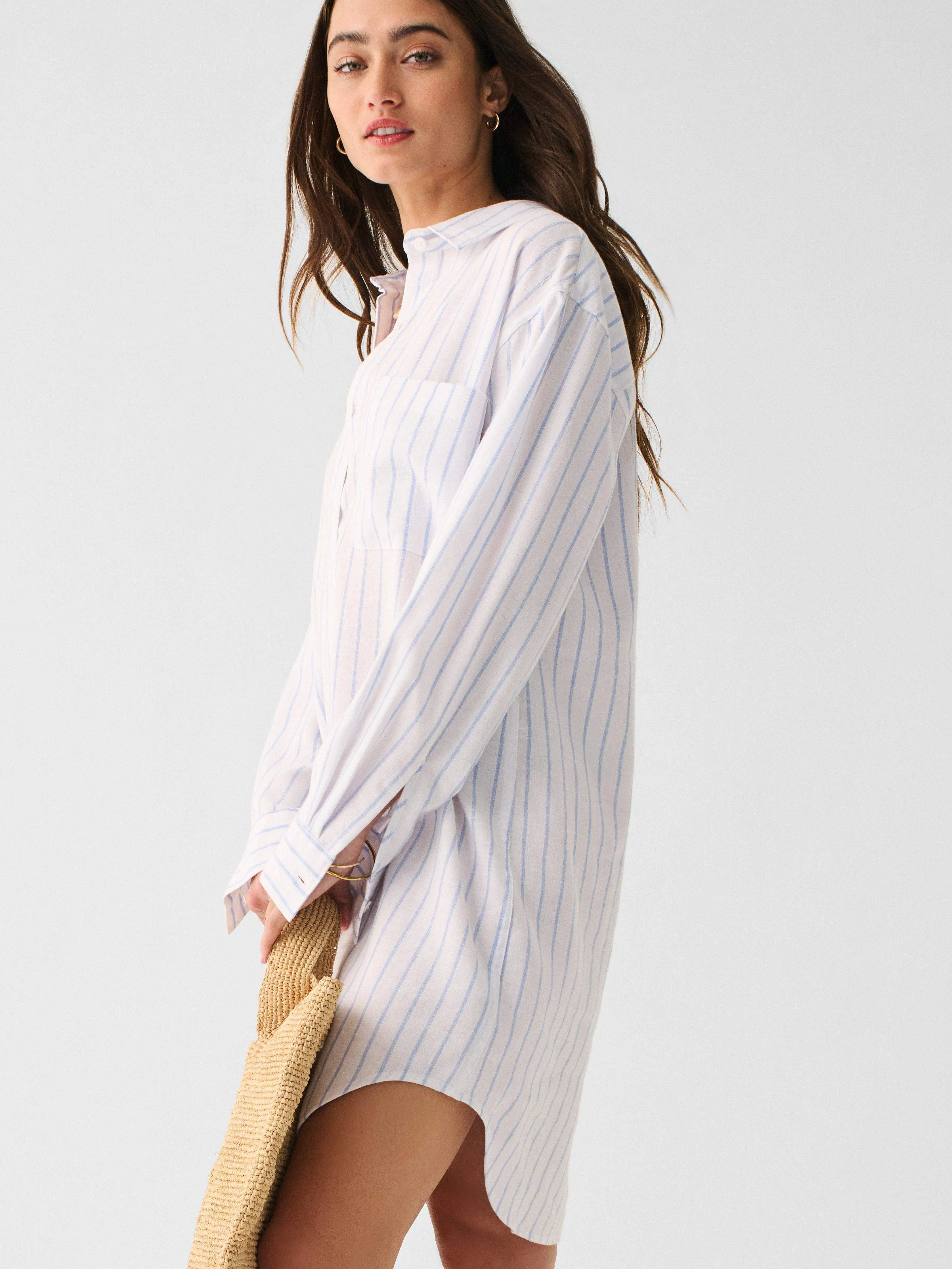 Laguna Linen Dress - Pier Stripe sold by Faherty product image thumbnail 4