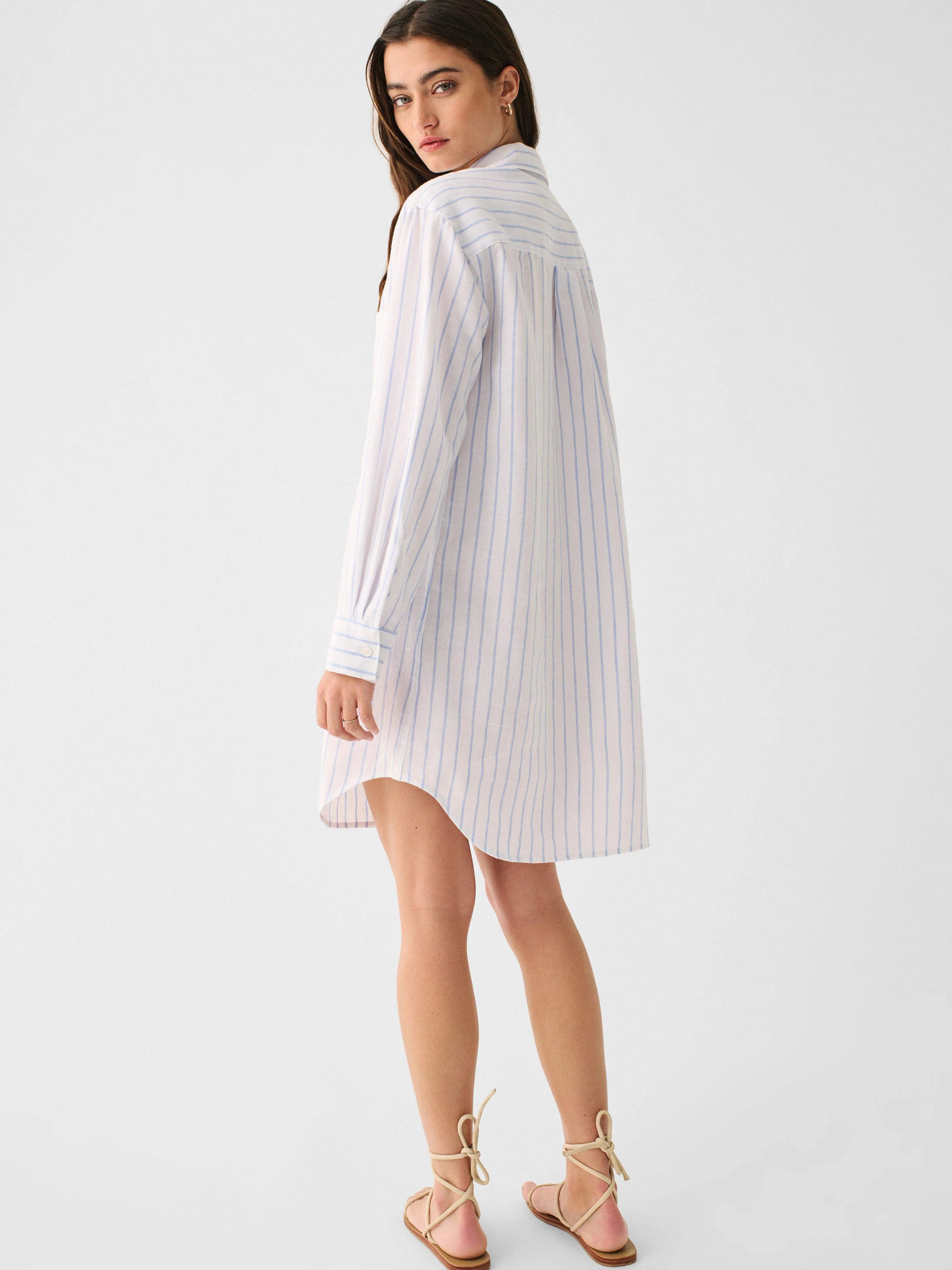 Laguna Linen Dress - Pier Stripe sold by Faherty product image thumbnail 5