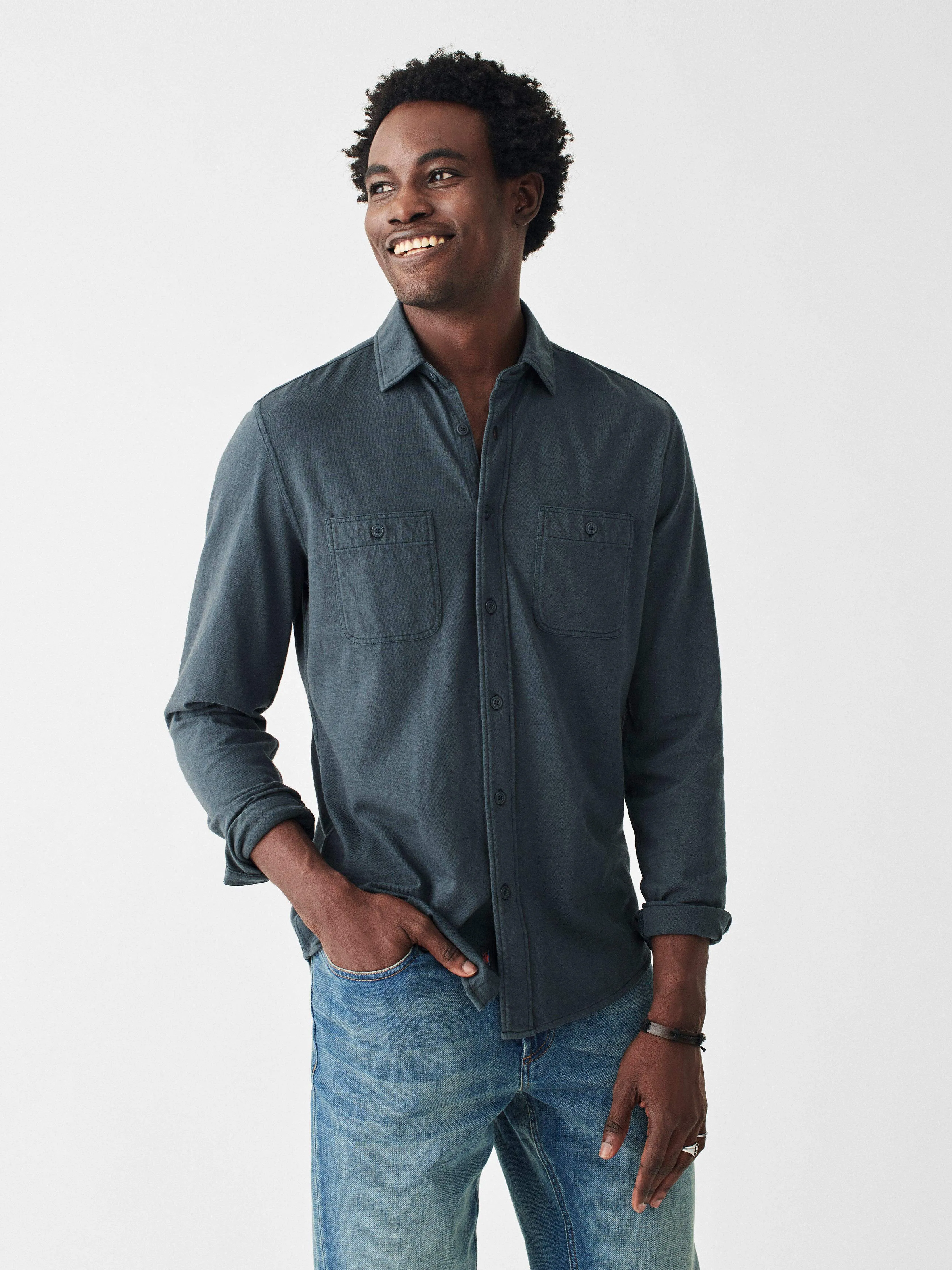 Sunwashed Knit Shirt - Blue Nights sold by Faherty