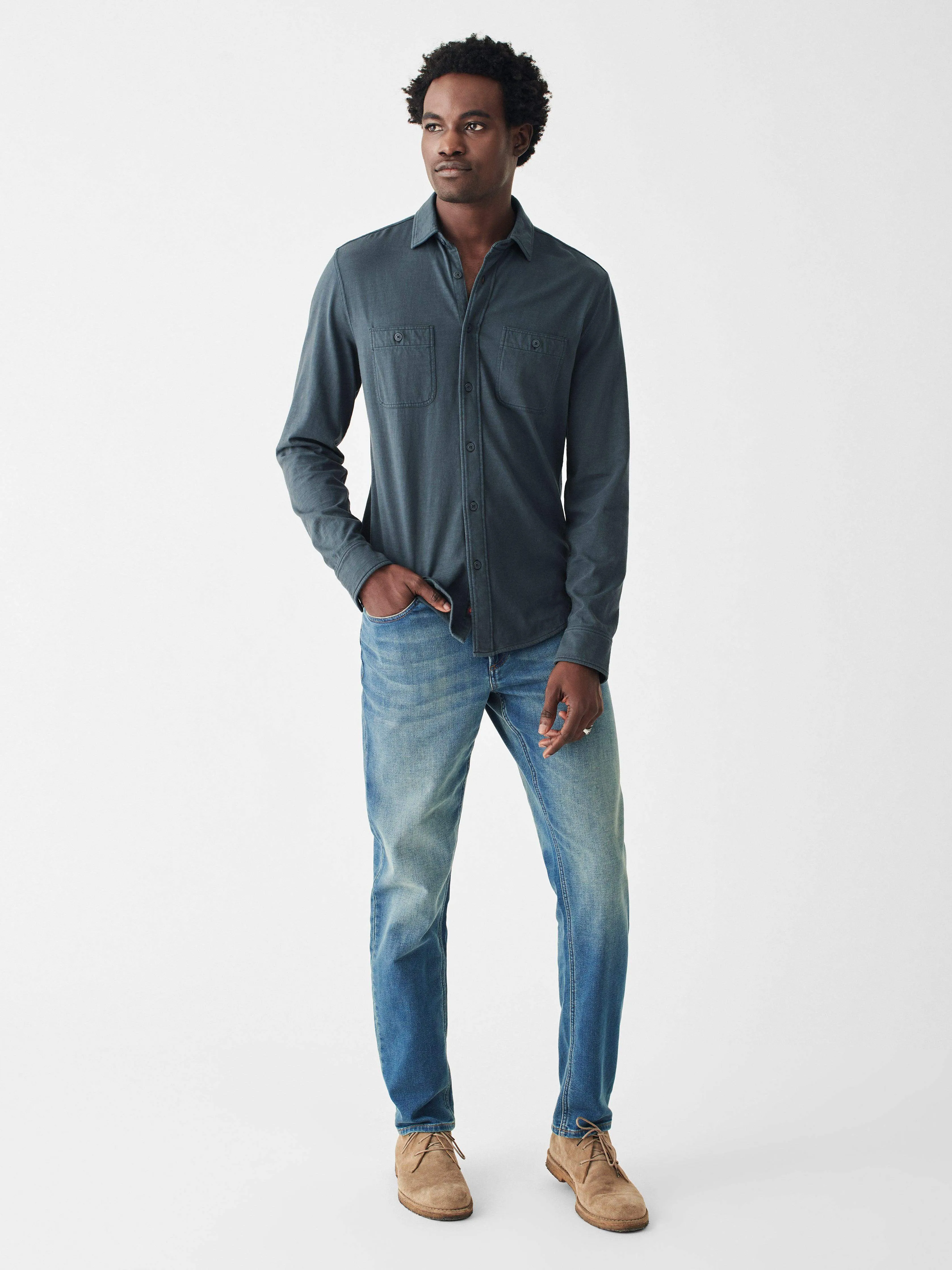 Sunwashed Knit Shirt - Blue Nights sold by Faherty product image thumbnail 3