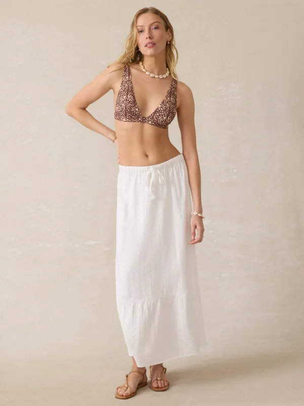 Dune Cotton Gauze Rees Skirt - White sold by Faherty