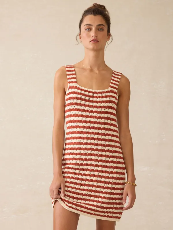 Seacoast Crochet Sleeveless Dress - Sorrento Sand sold by Faherty