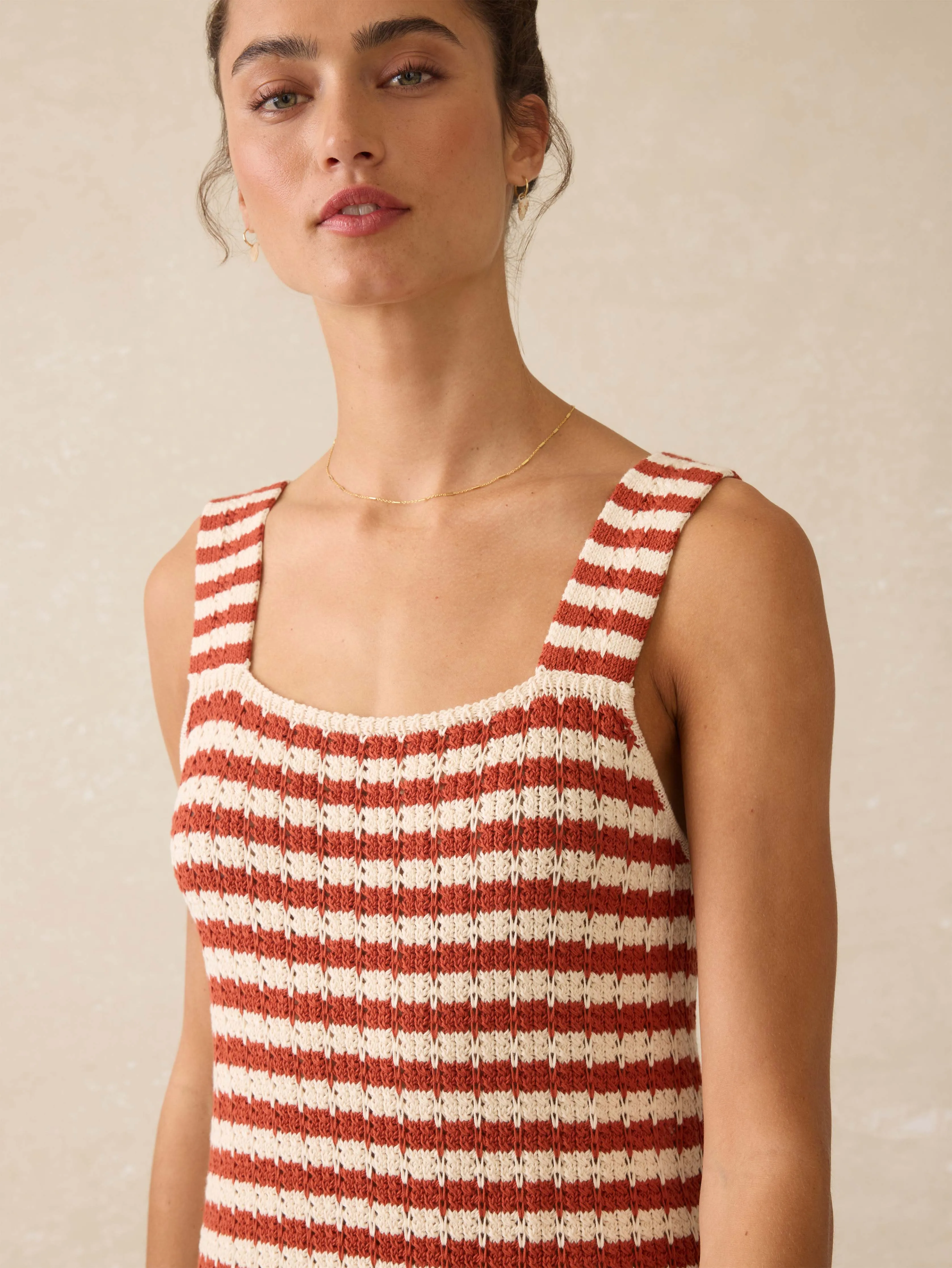 Seacoast Crochet Sleeveless Dress - Sorrento Sand sold by Faherty product image thumbnail 2