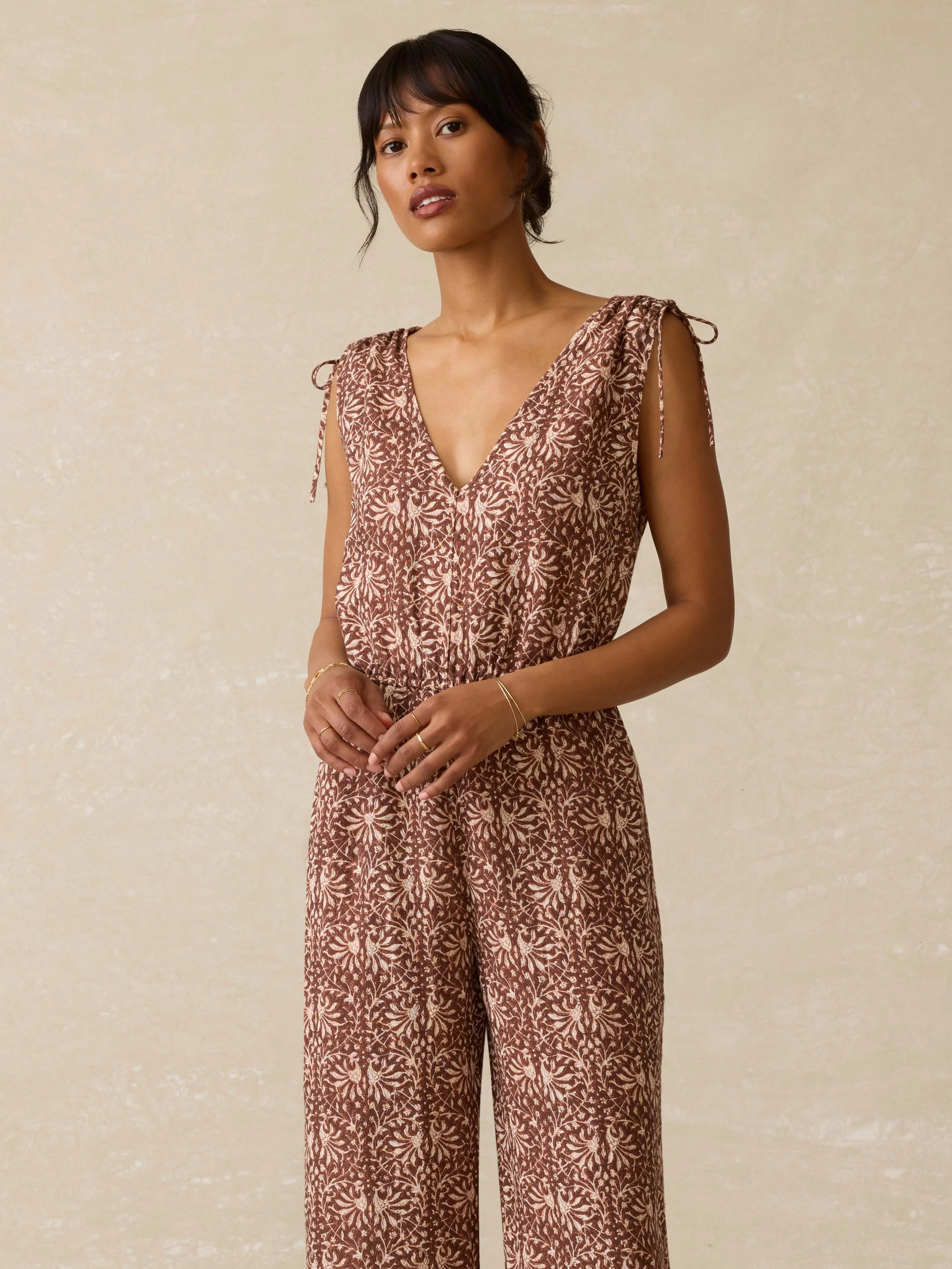 Jules Linen Jumpsuit - Sausalito Sunset sold by Faherty product image thumbnail 3