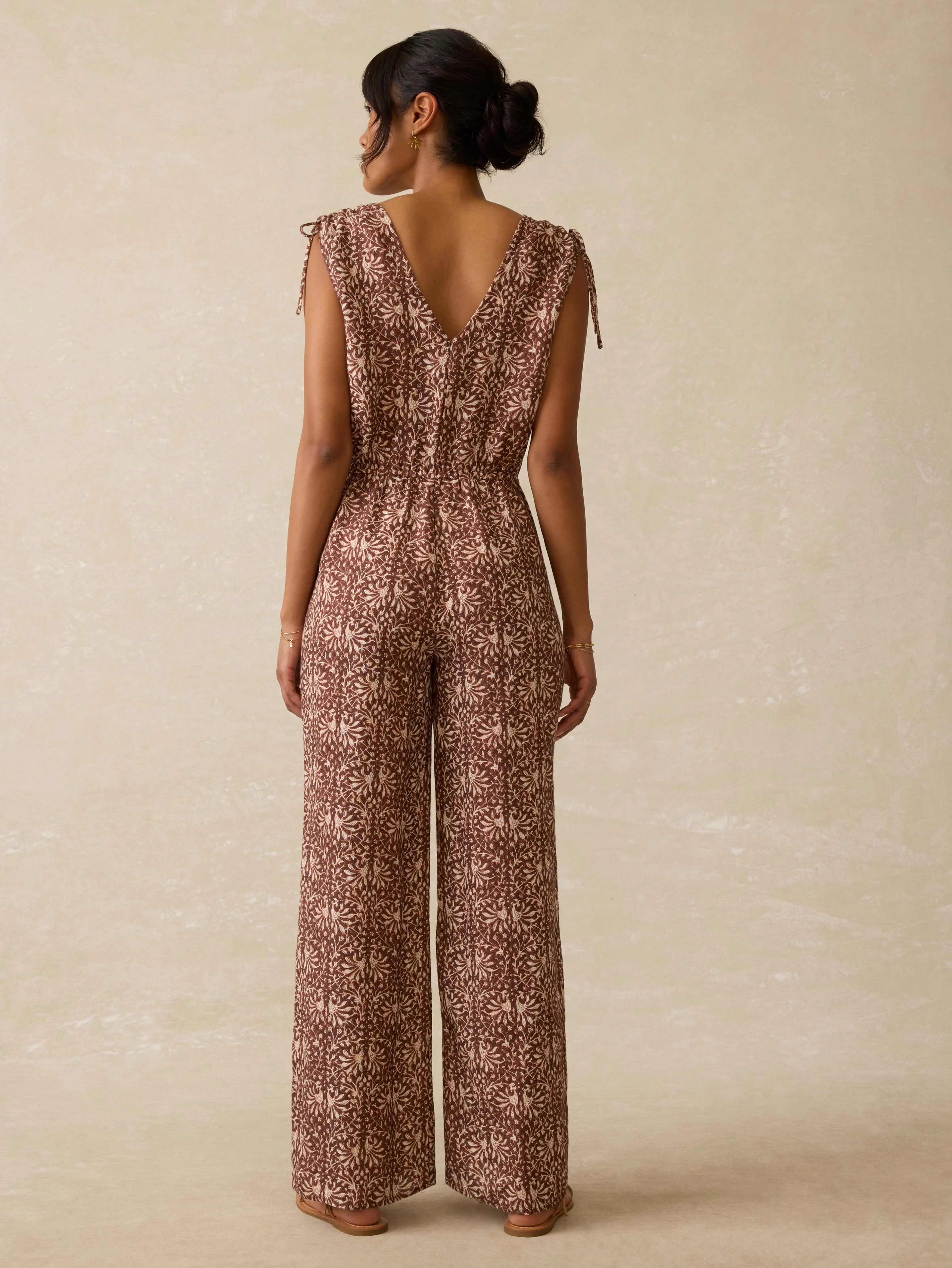 Jules Linen Jumpsuit - Sausalito Sunset sold by Faherty product image thumbnail 5