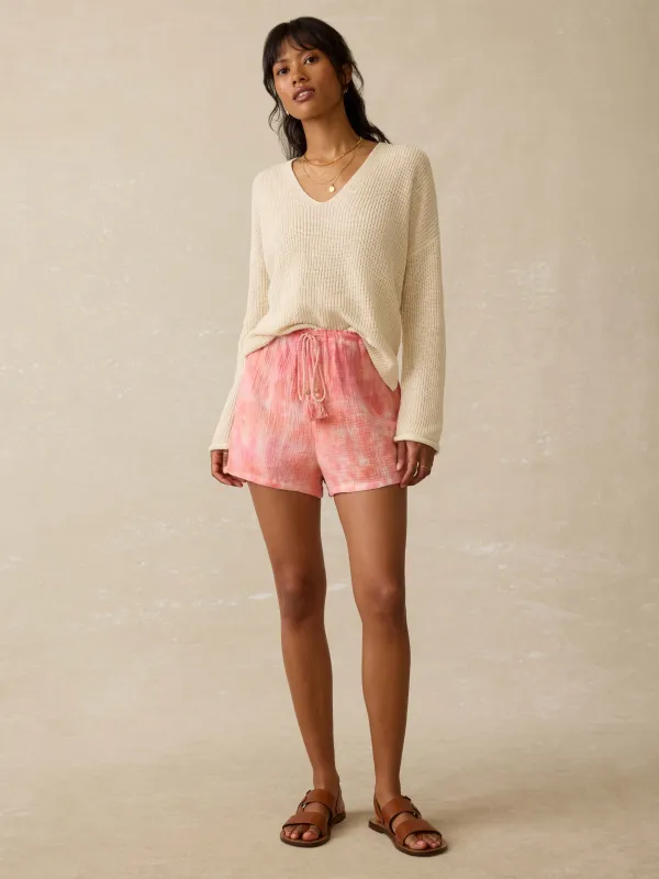 Laidback Gauze Short - Coral Skies Tie Dye sold by Faherty