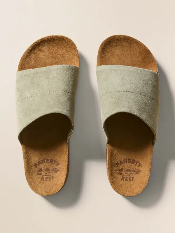 Faherty X Reef Ojai Slide - Olive sold by Faherty