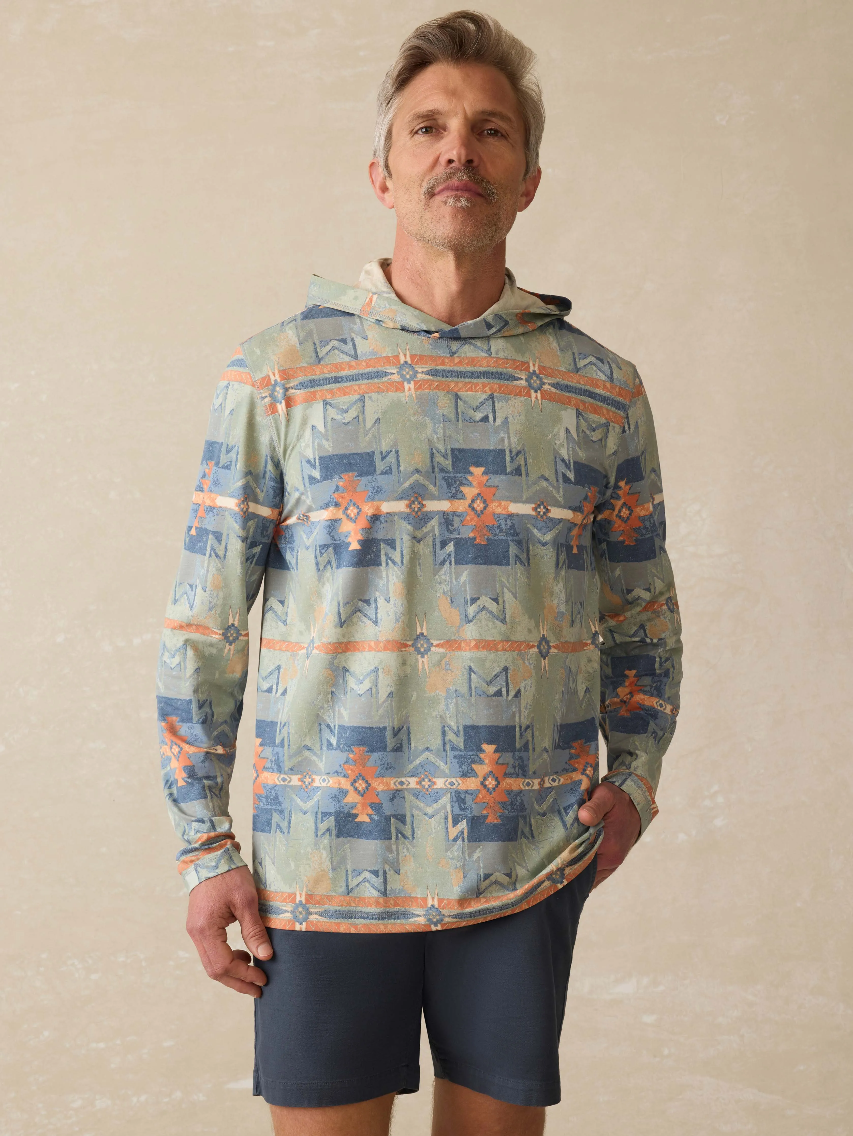 Doug Good Feather Shorelite UPF Hoodie - Daybreak Star Nation sold by Faherty