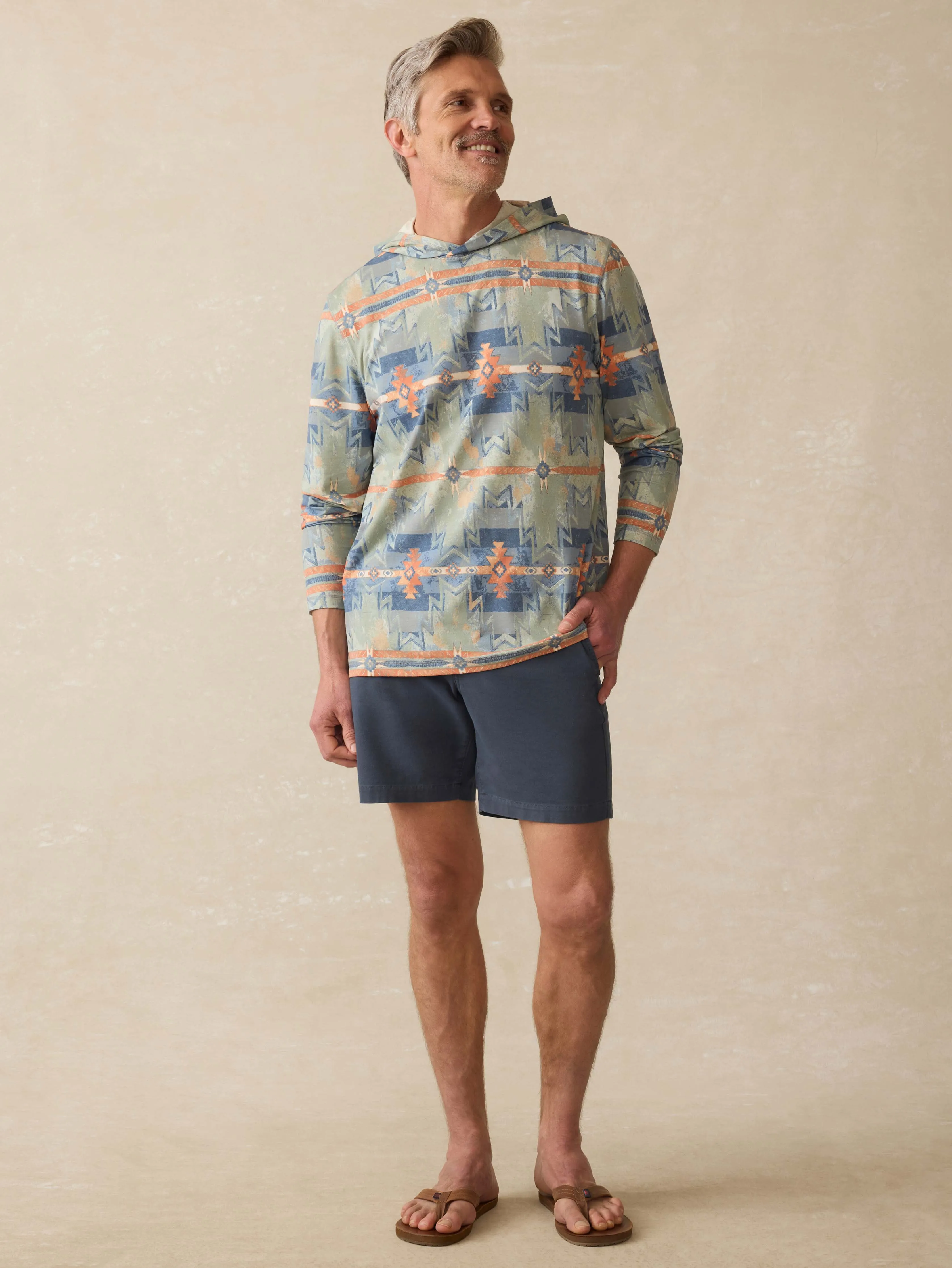 Doug Good Feather Shorelite UPF Hoodie - Daybreak Star Nation sold by Faherty product image thumbnail 3