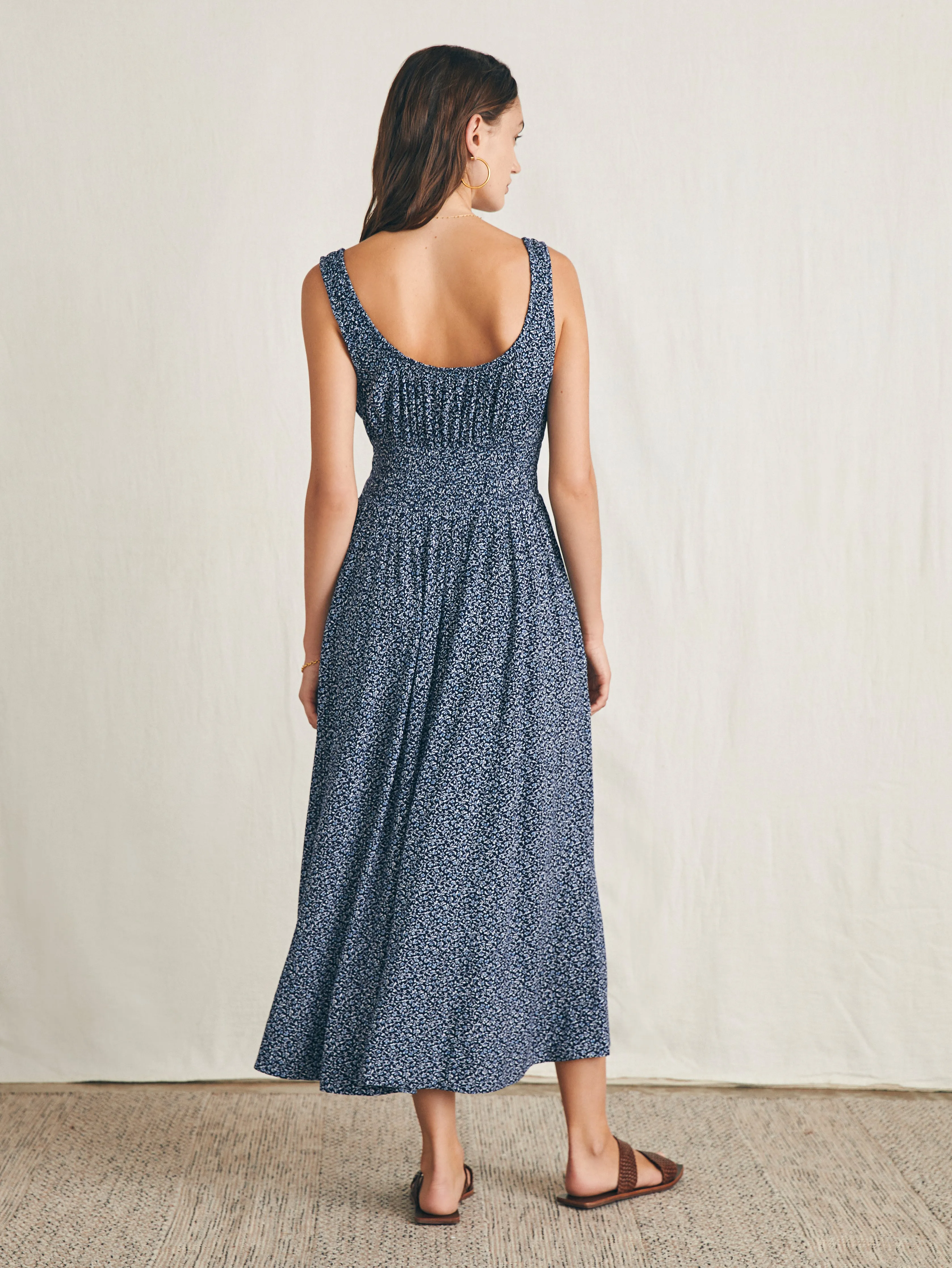 Sunseeker Midi Dress - Navy Riverton Ditsy sold by Faherty product image thumbnail 5