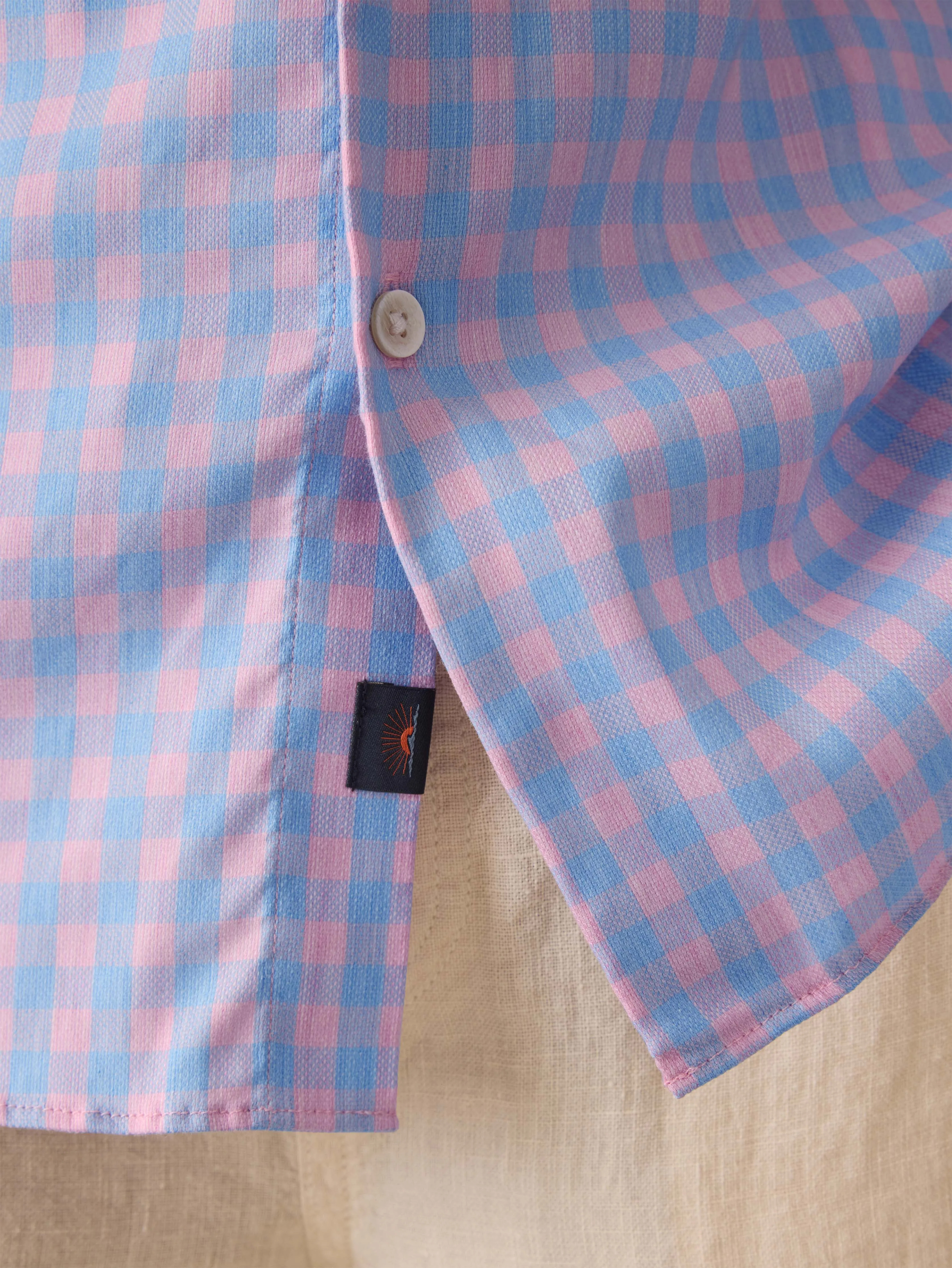 Movement™ Monterey Shirt - Coral Sky Gingham sold by Faherty product image thumbnail 2