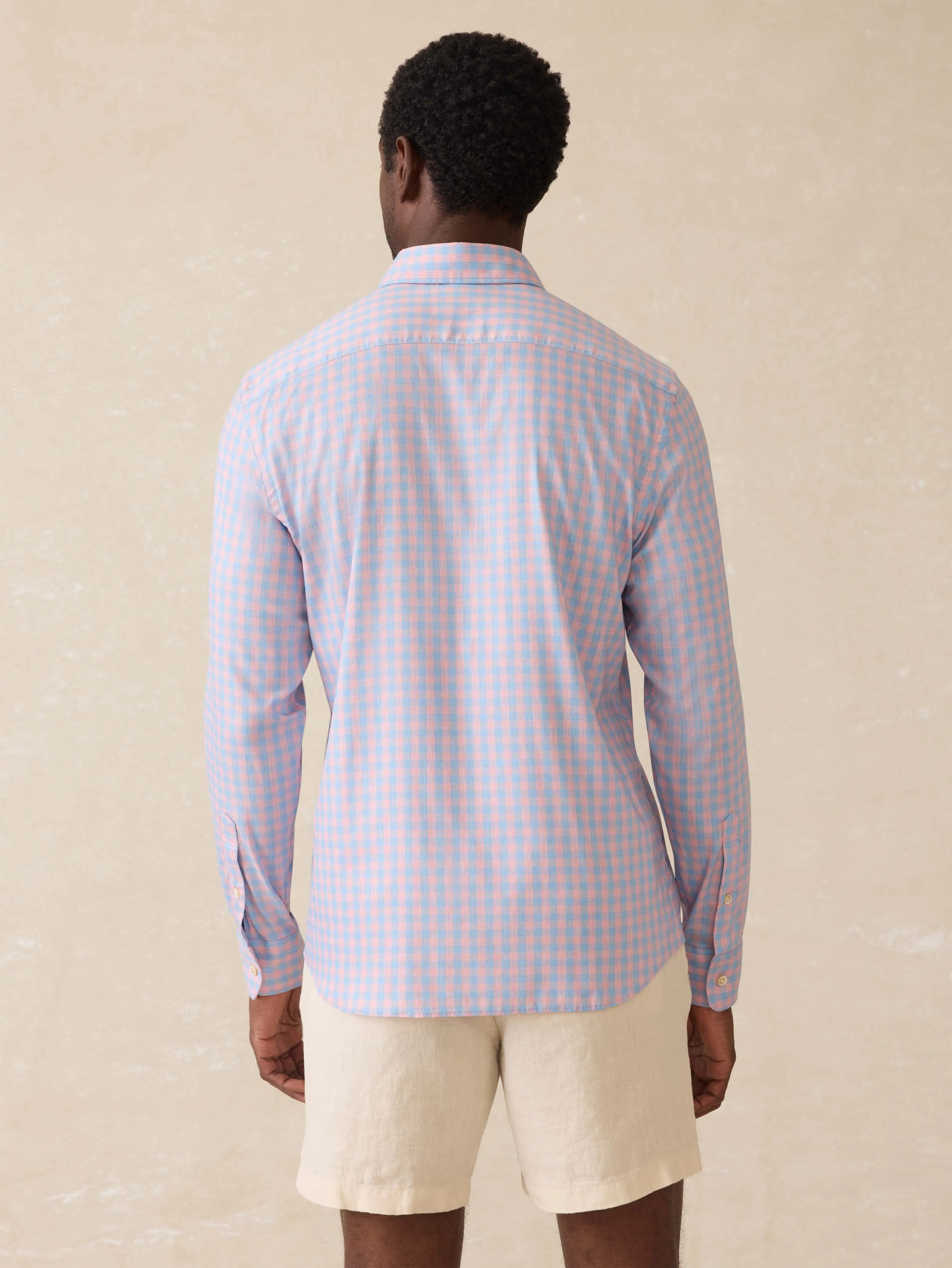Movement™ Monterey Shirt - Coral Sky Gingham sold by Faherty product image thumbnail 4