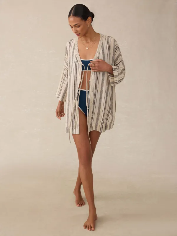 Rip Tide Coverup - Sandy Mixed Stripe sold by Faherty