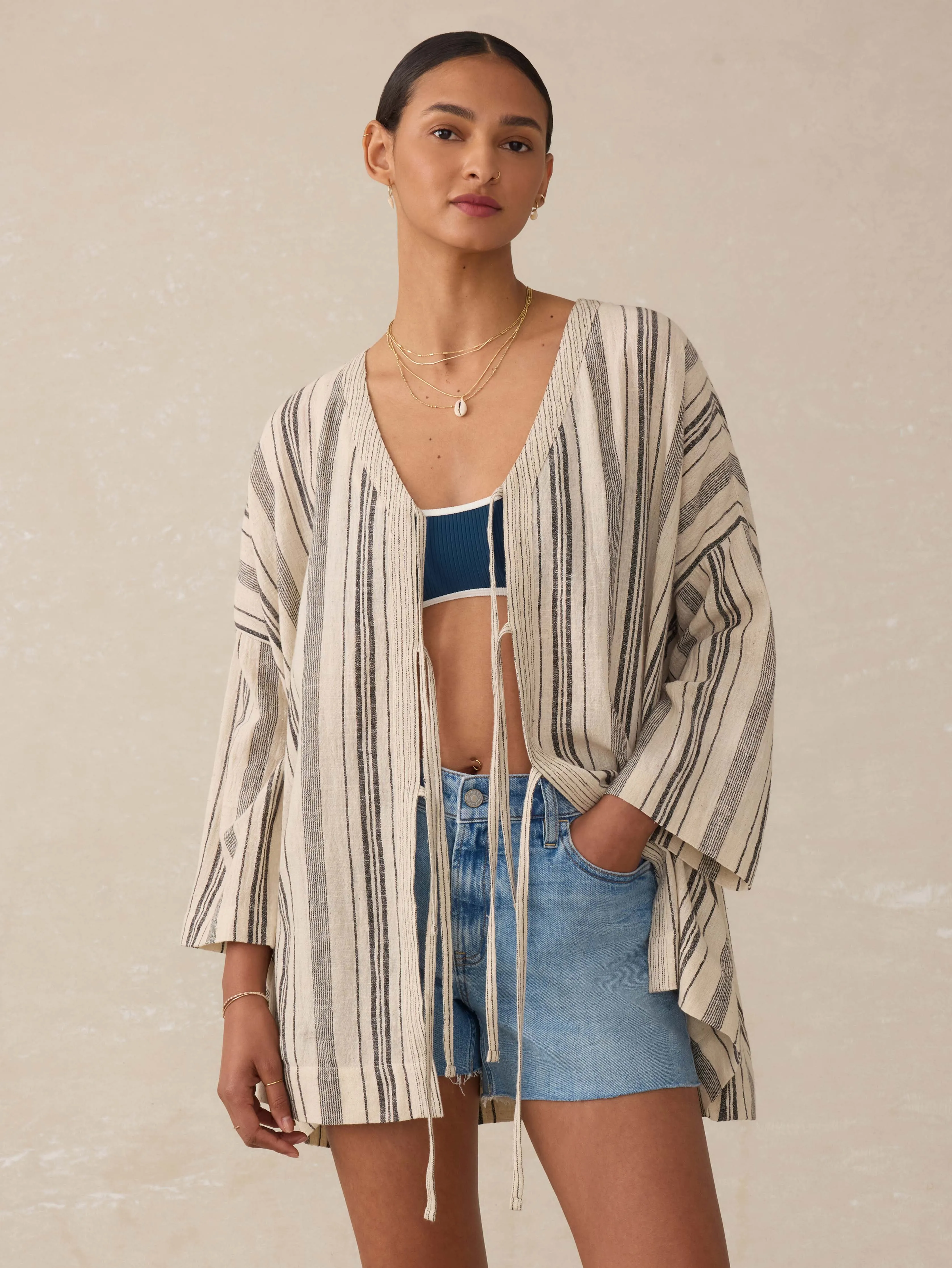 Rip Tide Coverup - Sandy Mixed Stripe sold by Faherty product image thumbnail 5