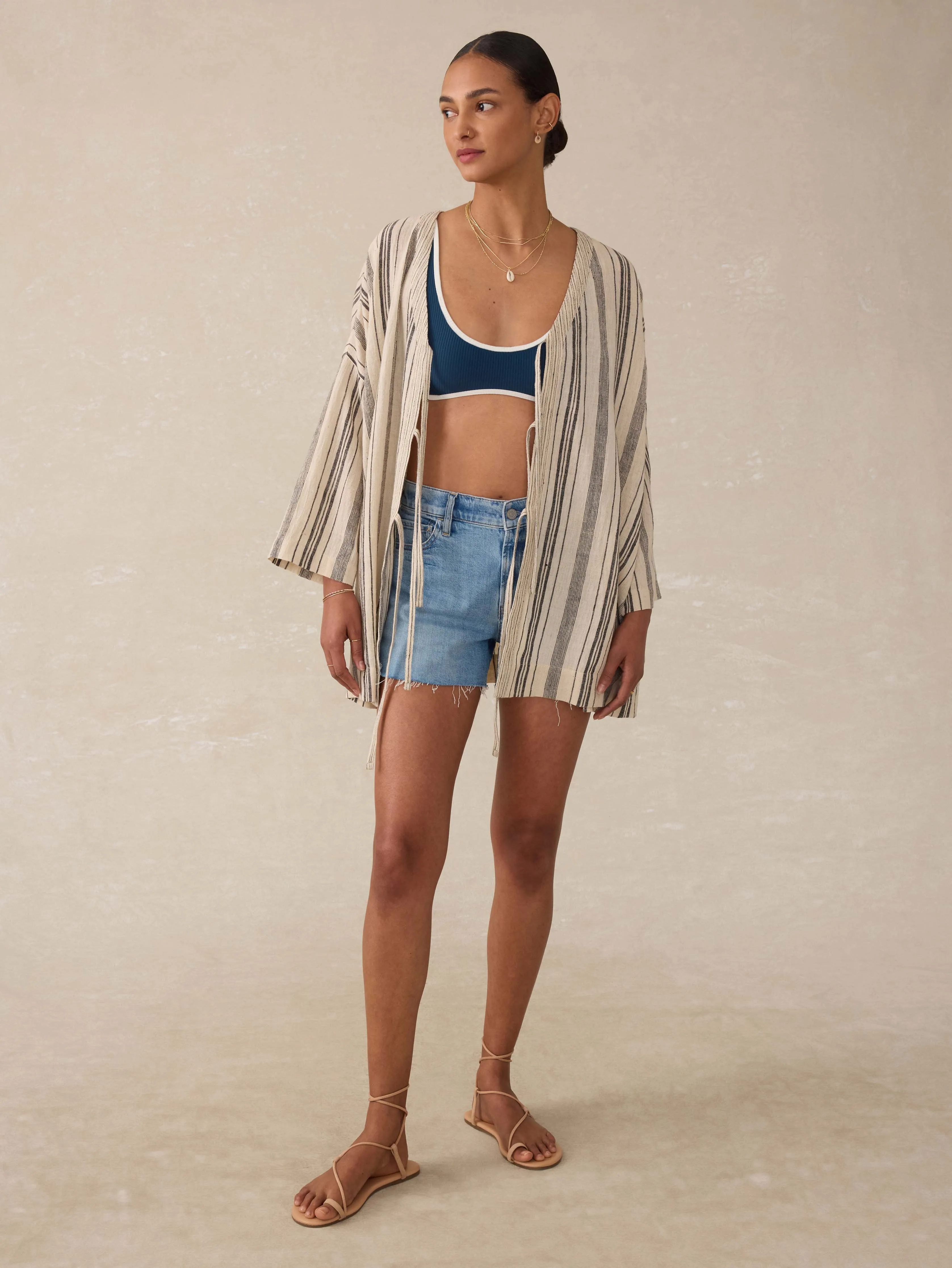 Rip Tide Coverup - Sandy Mixed Stripe sold by Faherty product image thumbnail 3