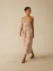 Sunrise Smocked Dress - Watercolor Palms sold by Faherty