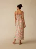 Sunrise Smocked Dress - Watercolor Palms sold by Faherty