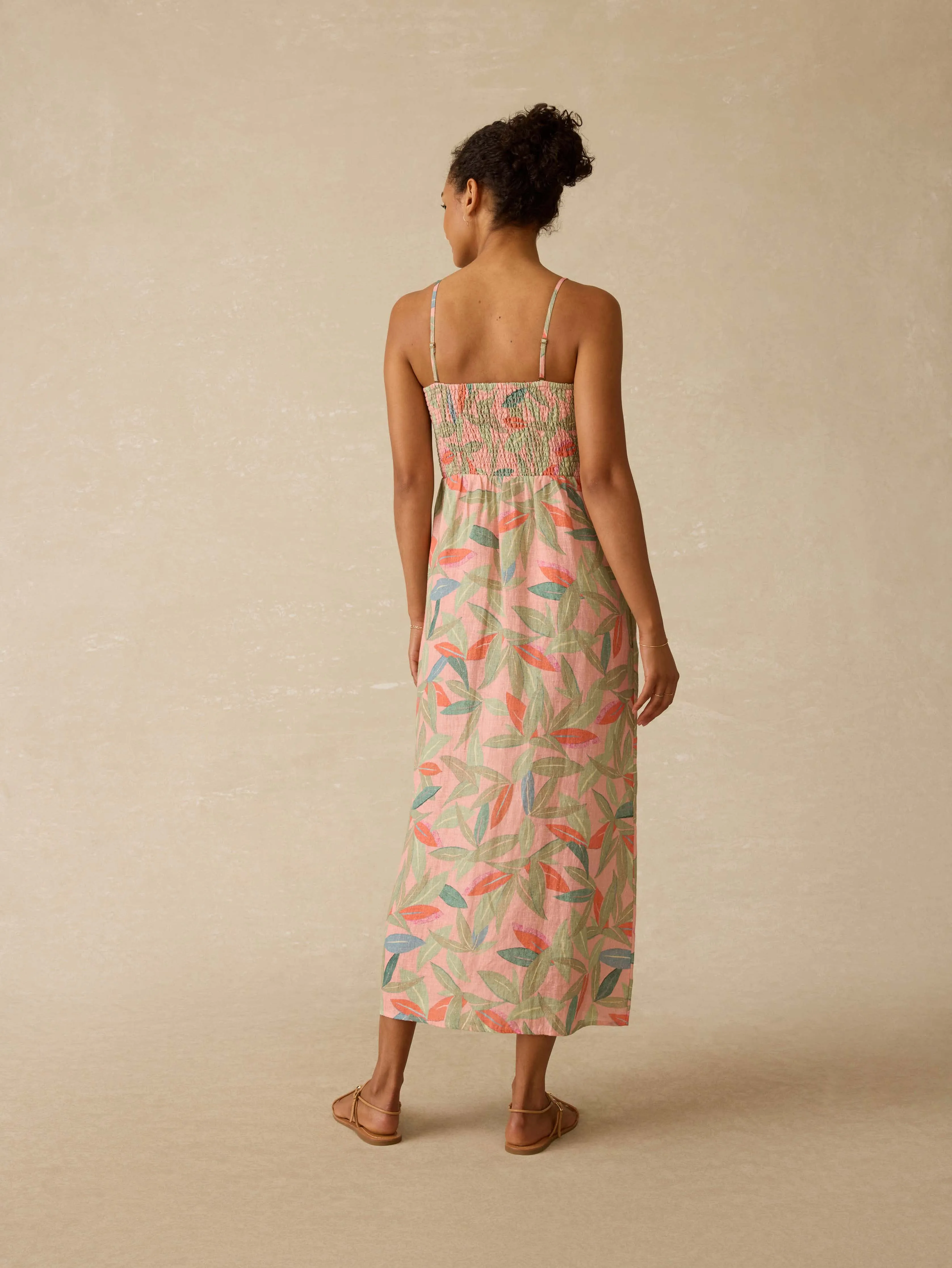 Sunrise Smocked Dress - Watercolor Palms sold by Faherty product image thumbnail 5