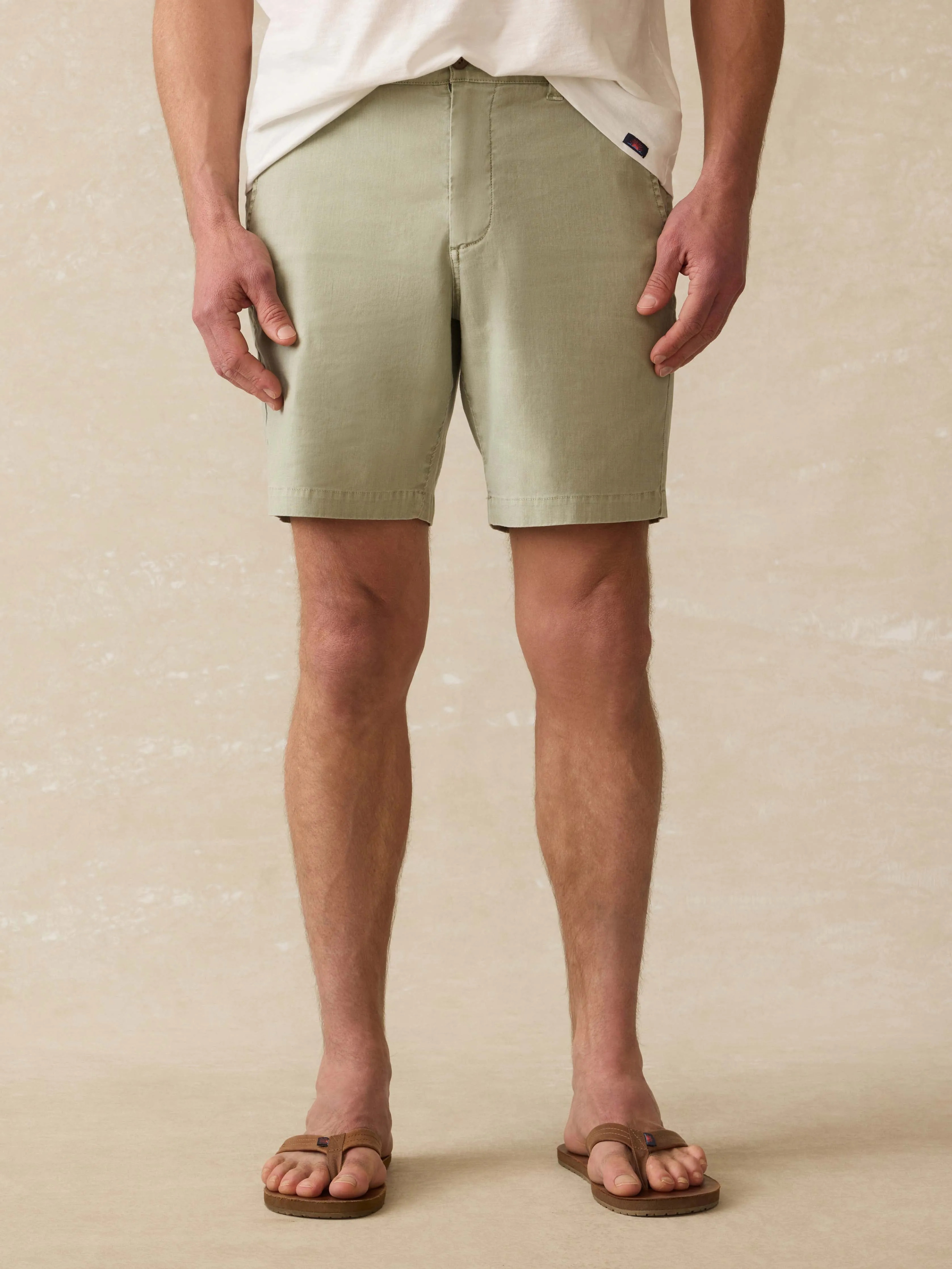 Tradewinds Linen Blend Short - Sage Mist sold by Faherty
