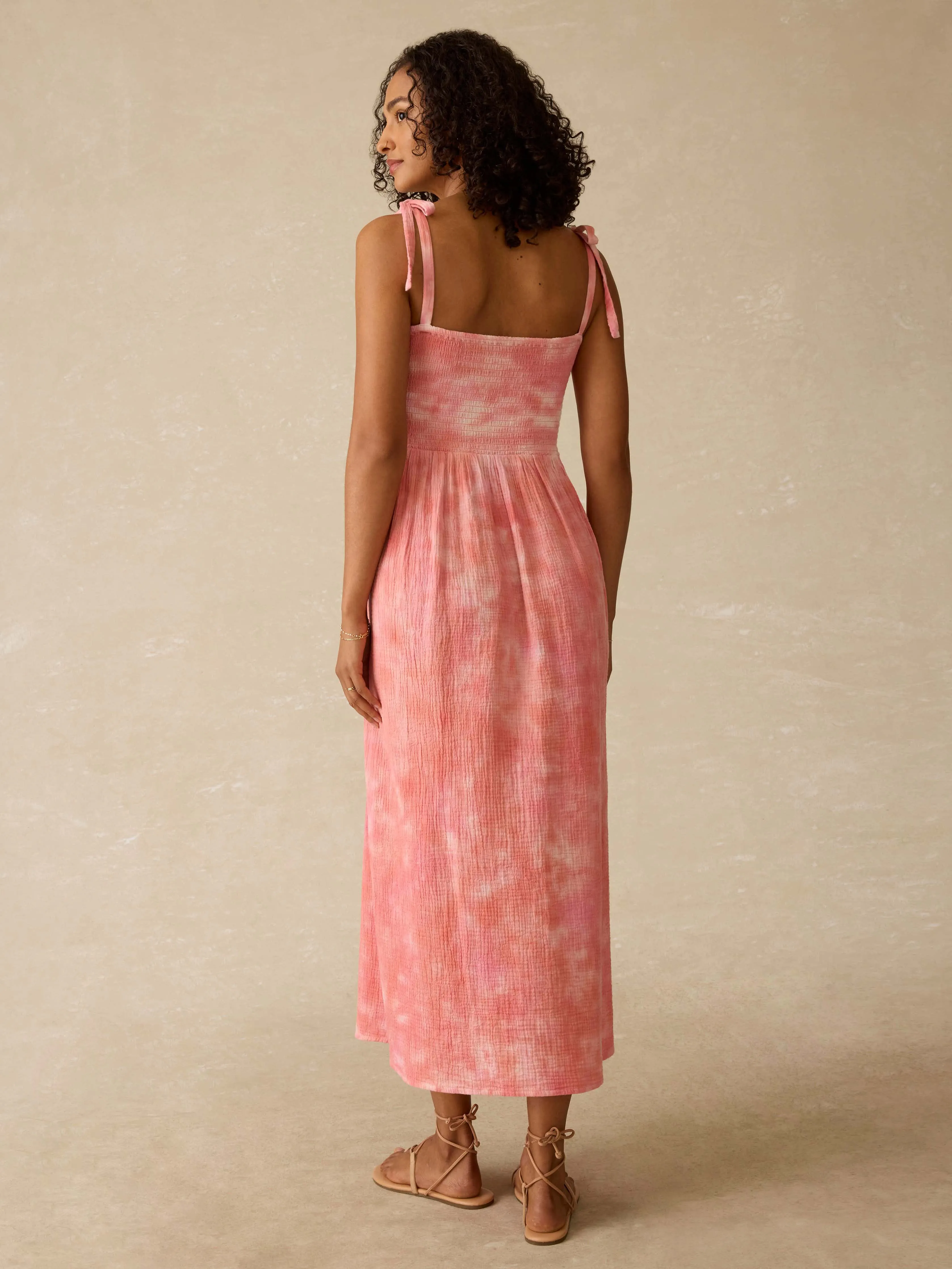 Dune Cotton Gauze Ella Dress - Coral Skies Tie Dye sold by Faherty product image thumbnail 4