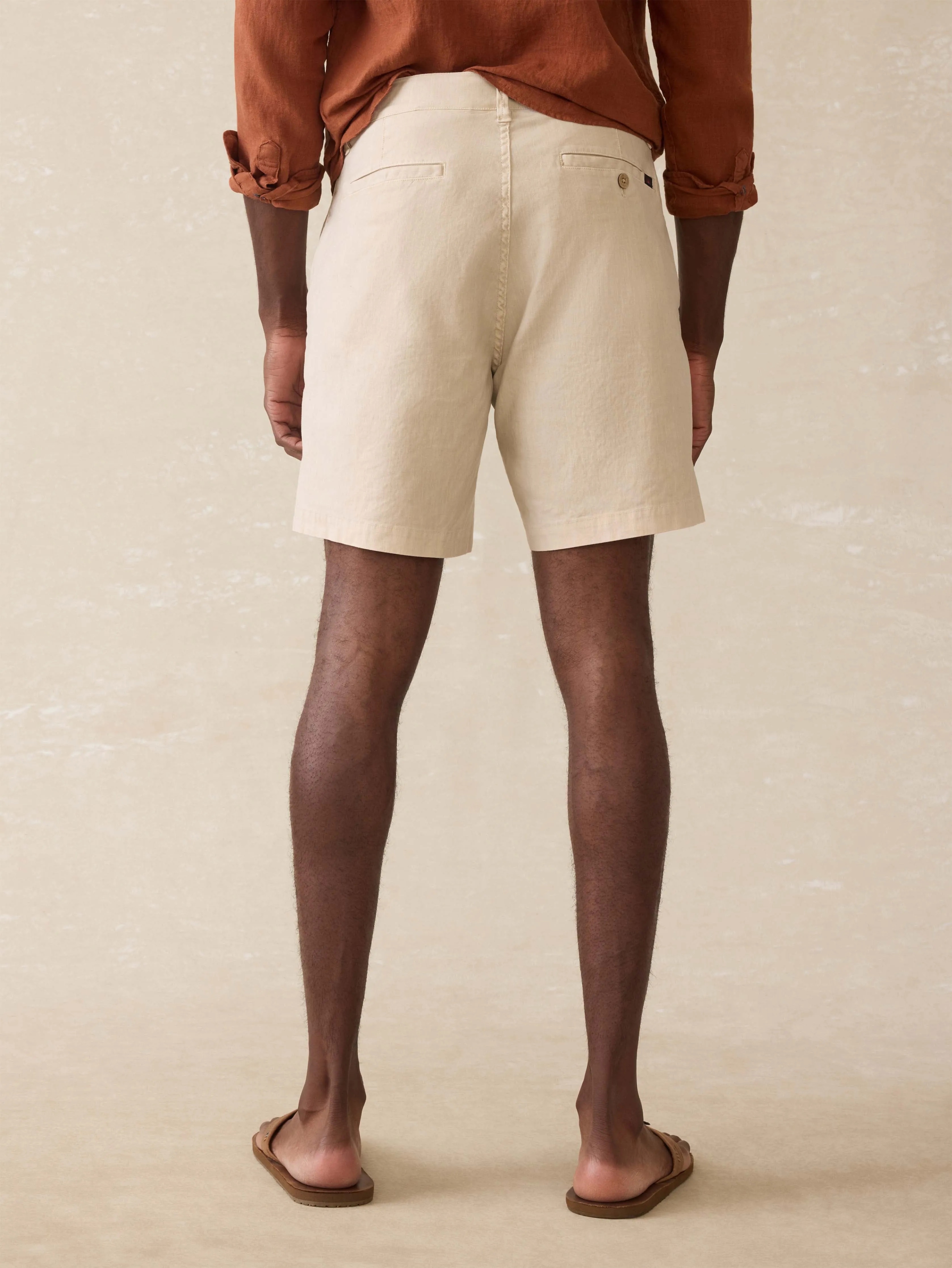 Tradewinds Linen Blend Short - Stone sold by Faherty product image thumbnail 3