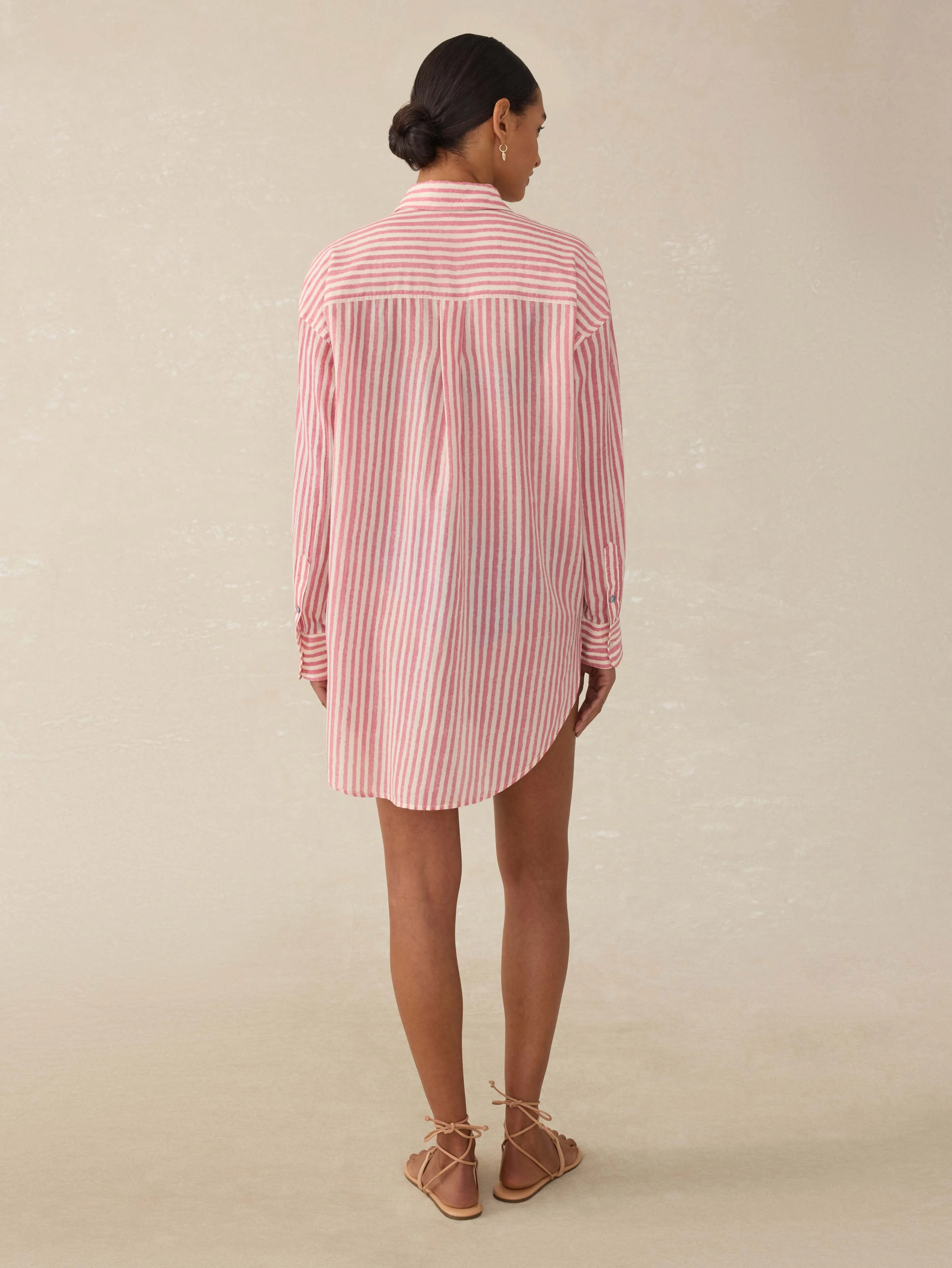 Haze Coverup - Rose Watercolor Stripe sold by Faherty product image thumbnail 4