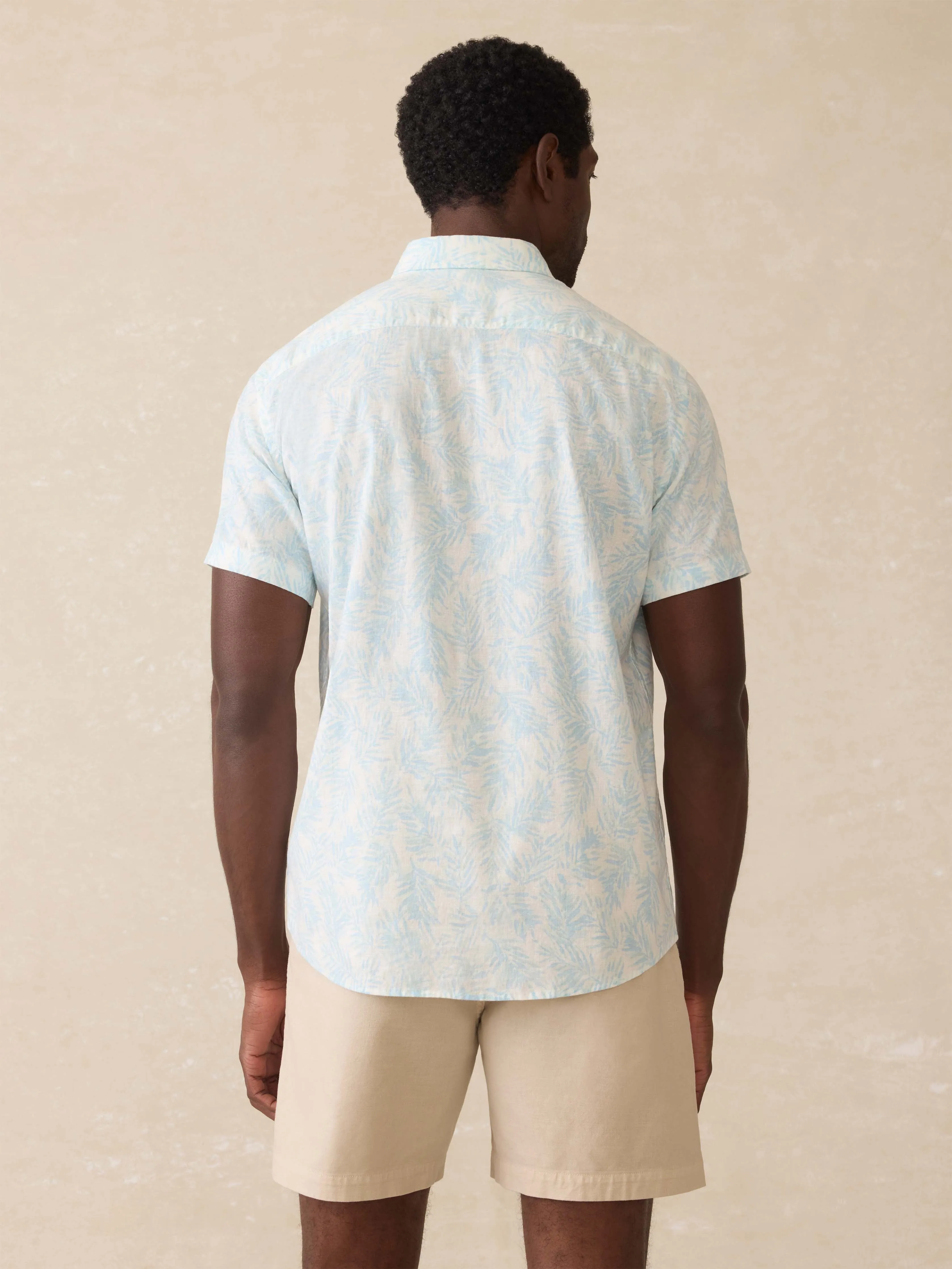 Short-Sleeve Breeze Shirt - Sky Beach Foliage sold by Faherty product image thumbnail 3