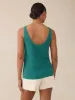 Miramar Linen V-Neck Tank - Deep Jungle sold by Faherty