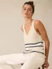 Miramar Linen V-Neck Tank - Sand Cove Stripe sold by Faherty