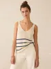Miramar Linen V-Neck Tank - Sand Cove Stripe sold by Faherty